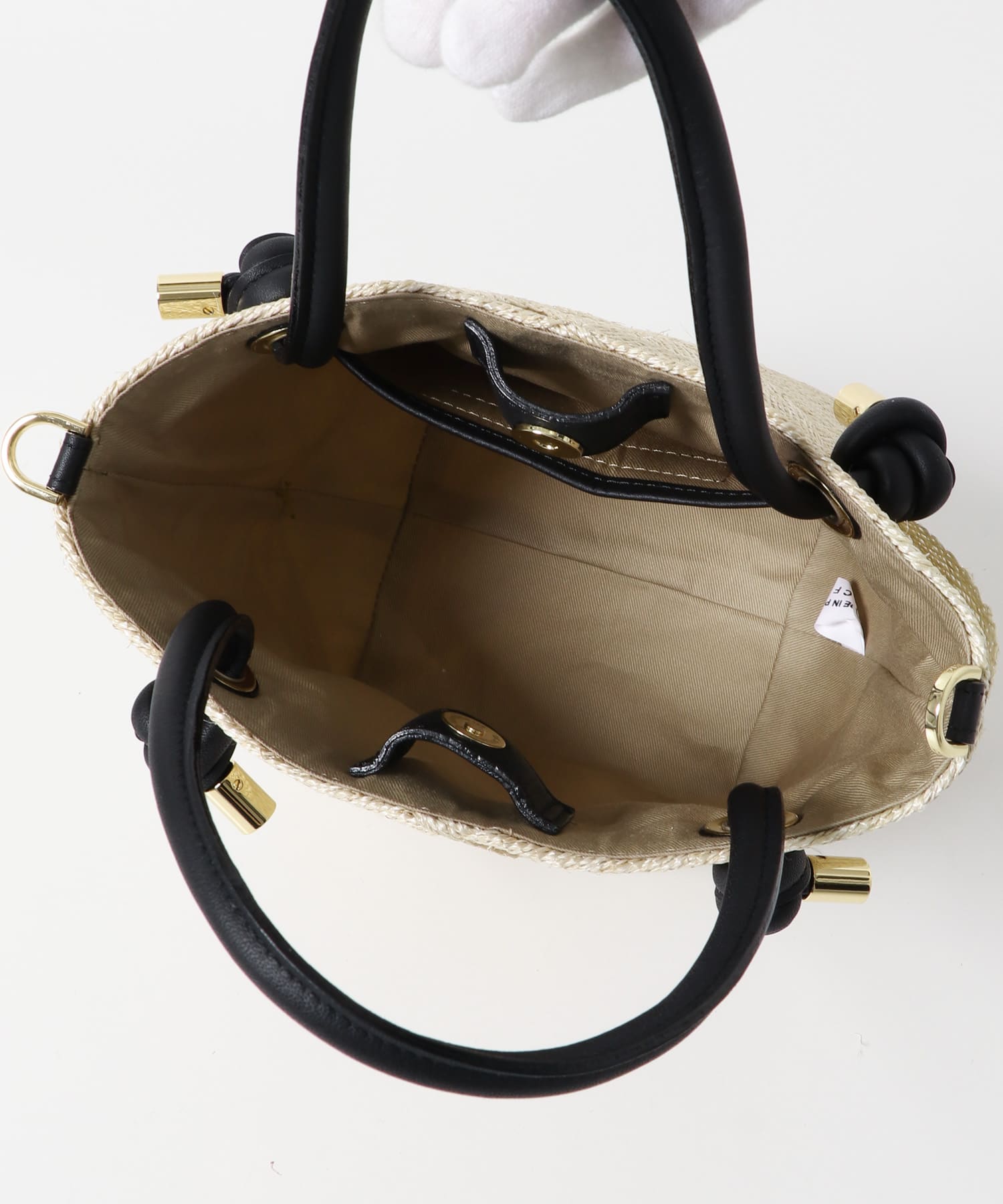 VIOLAd’ORO　アバカメッシュ2WAYバッグ NATU BLK -