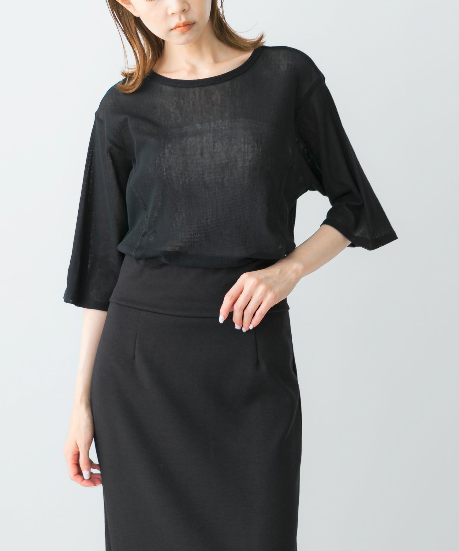 YENN　COTTON TULLE T-SHIRTS