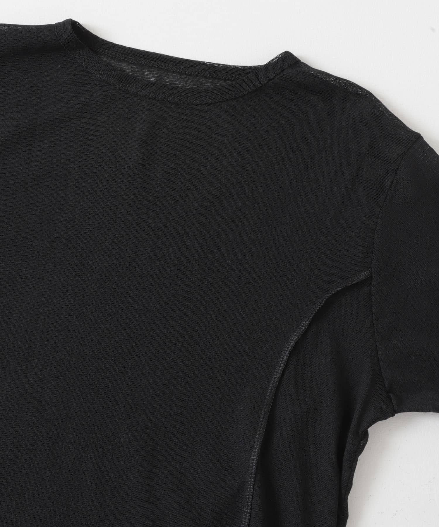 YENN　COTTON TULLE T-SHIRTS BLACK FREE