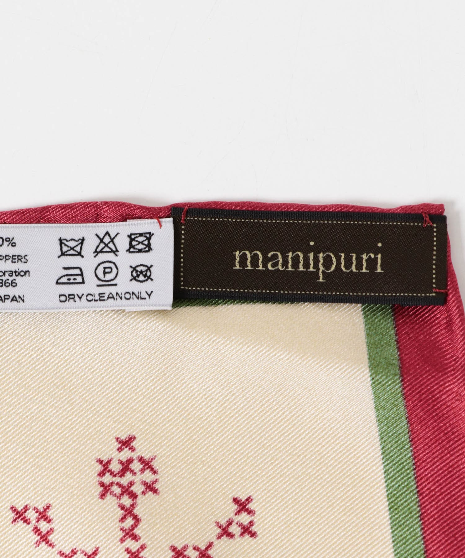 manipuri　65クロスステッチバンダナ red FREE