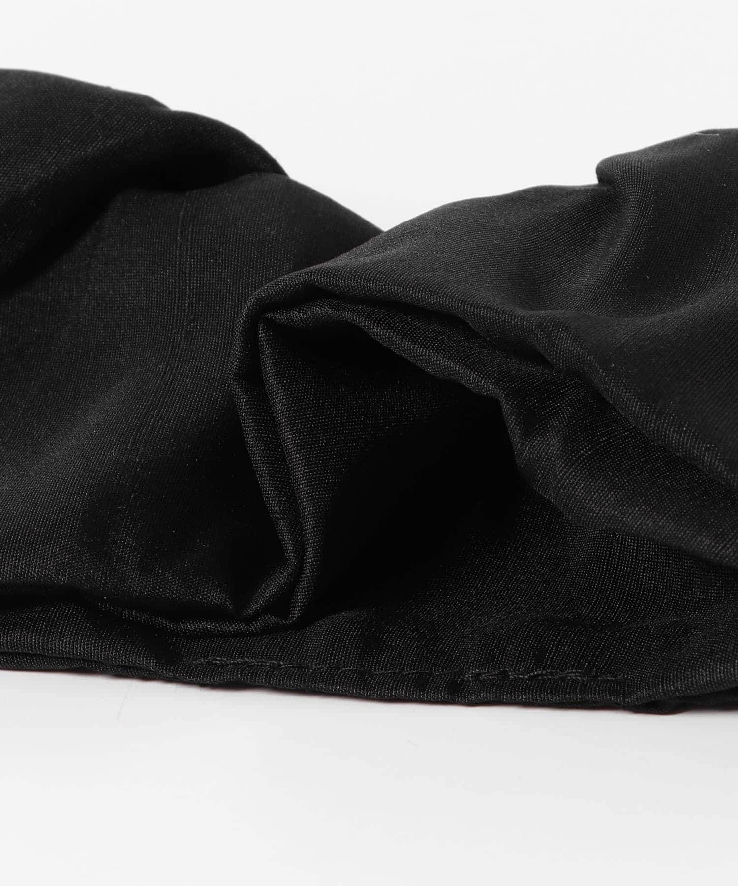 heyep　Silk Square Medium Scrunchie BLACK -0