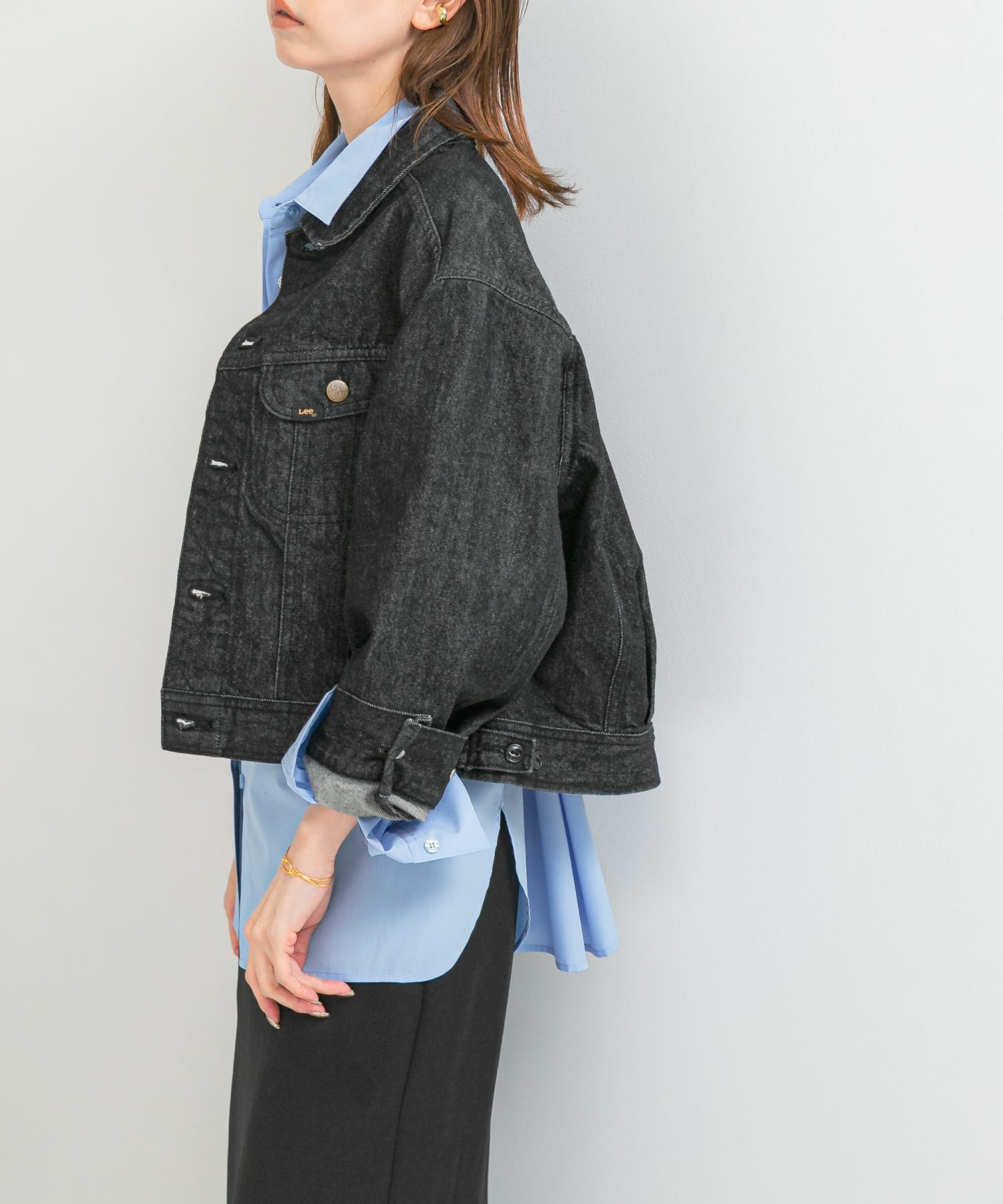 『別注』Lee101 ×ROSSO　 SHORT JACKET BLKONEWASH Short