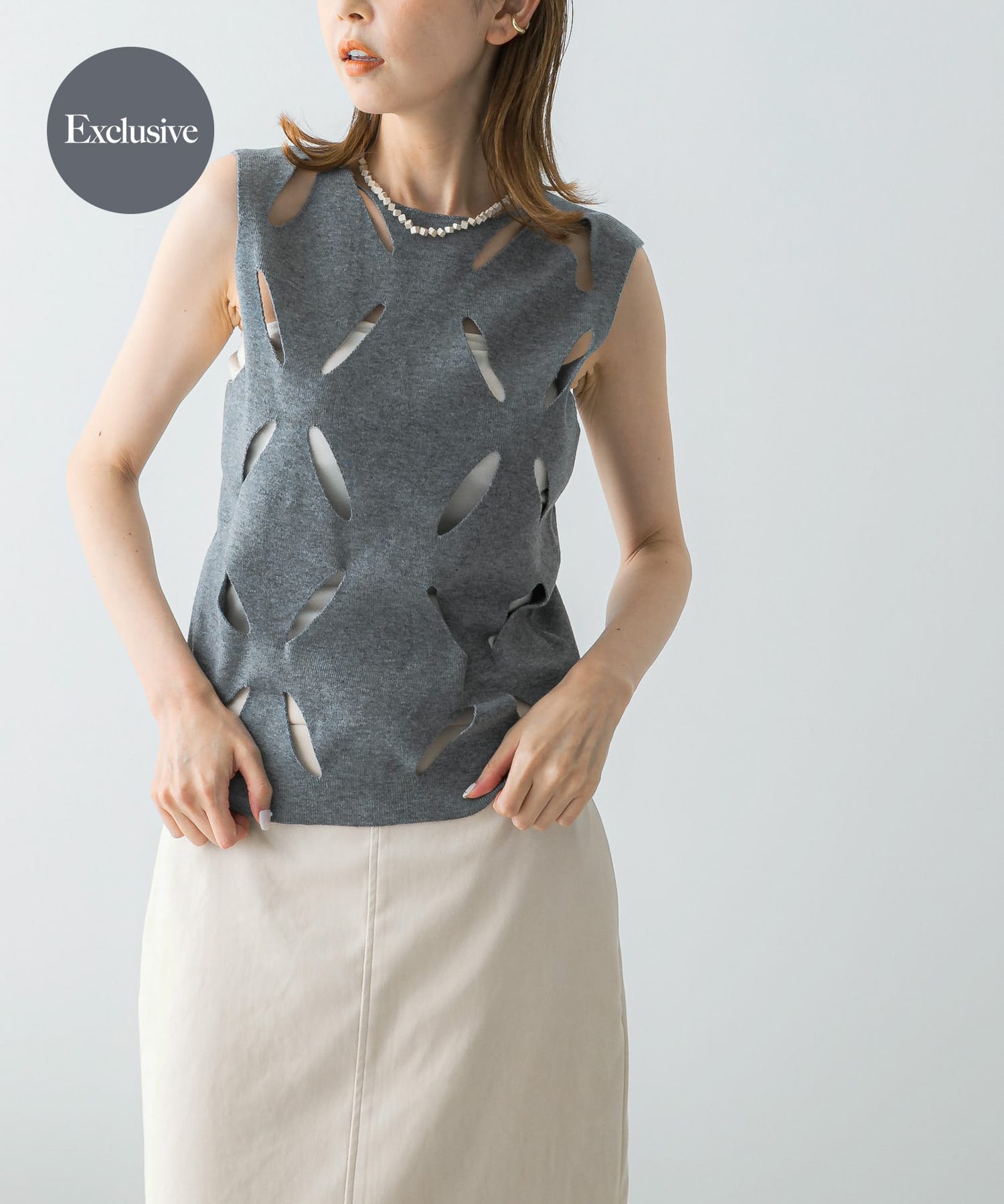 『別注』leinwande×ROSSO　Flower Knitted Top