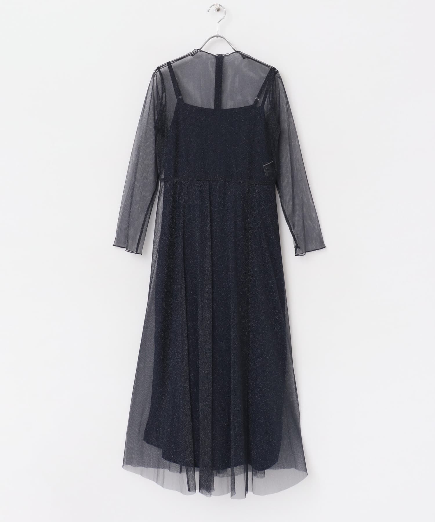 kaene　ラメチュールメローワンピース navy 38