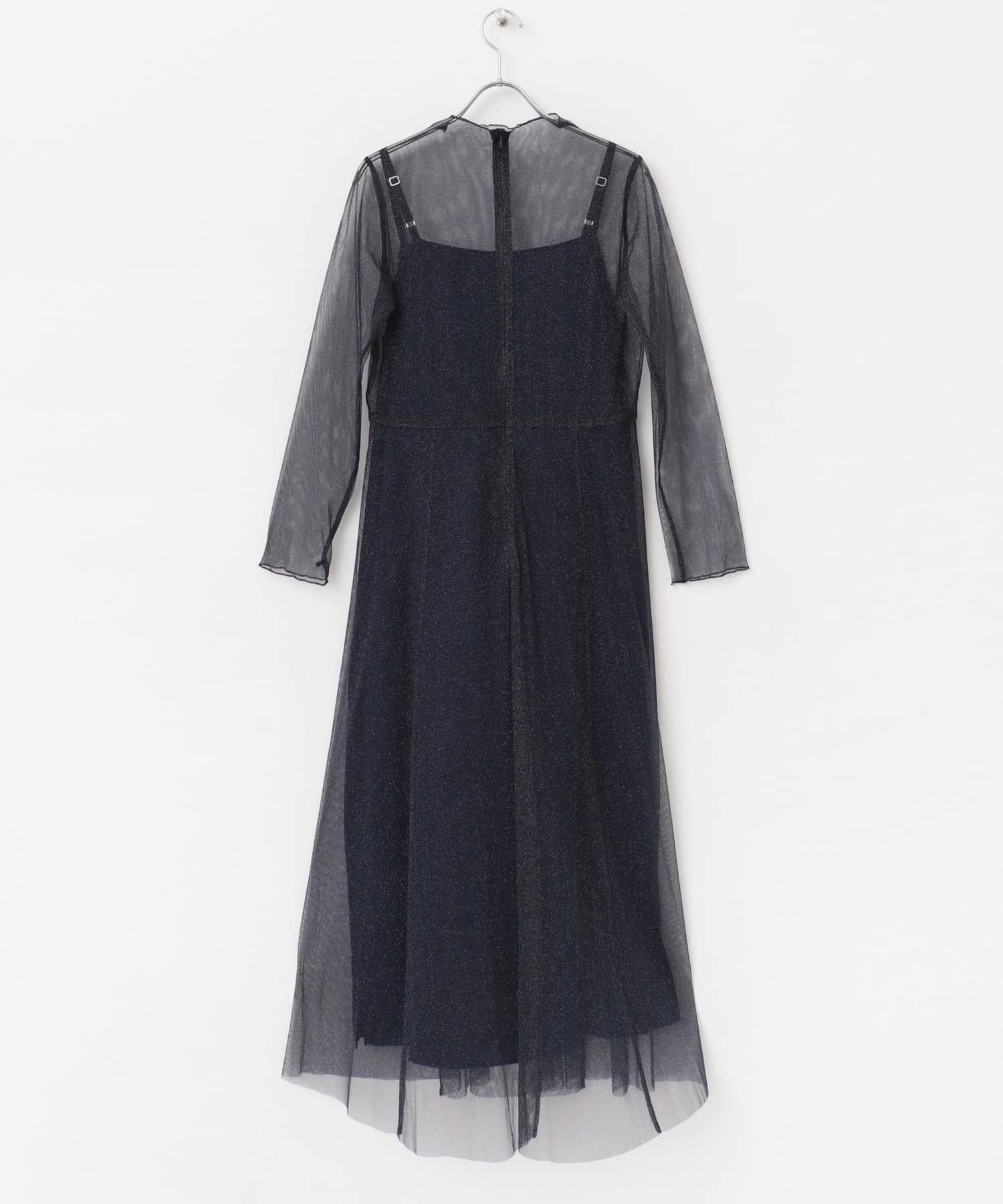 kaene　ラメチュールメローワンピース navy 38