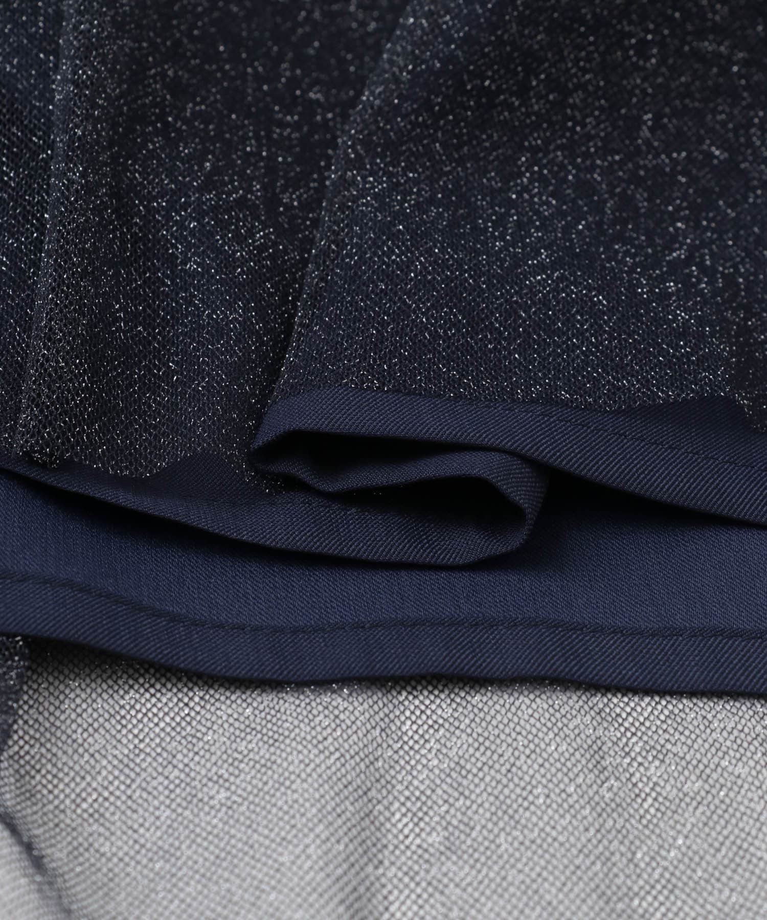 kaene　ラメチュールメローワンピース navy 38