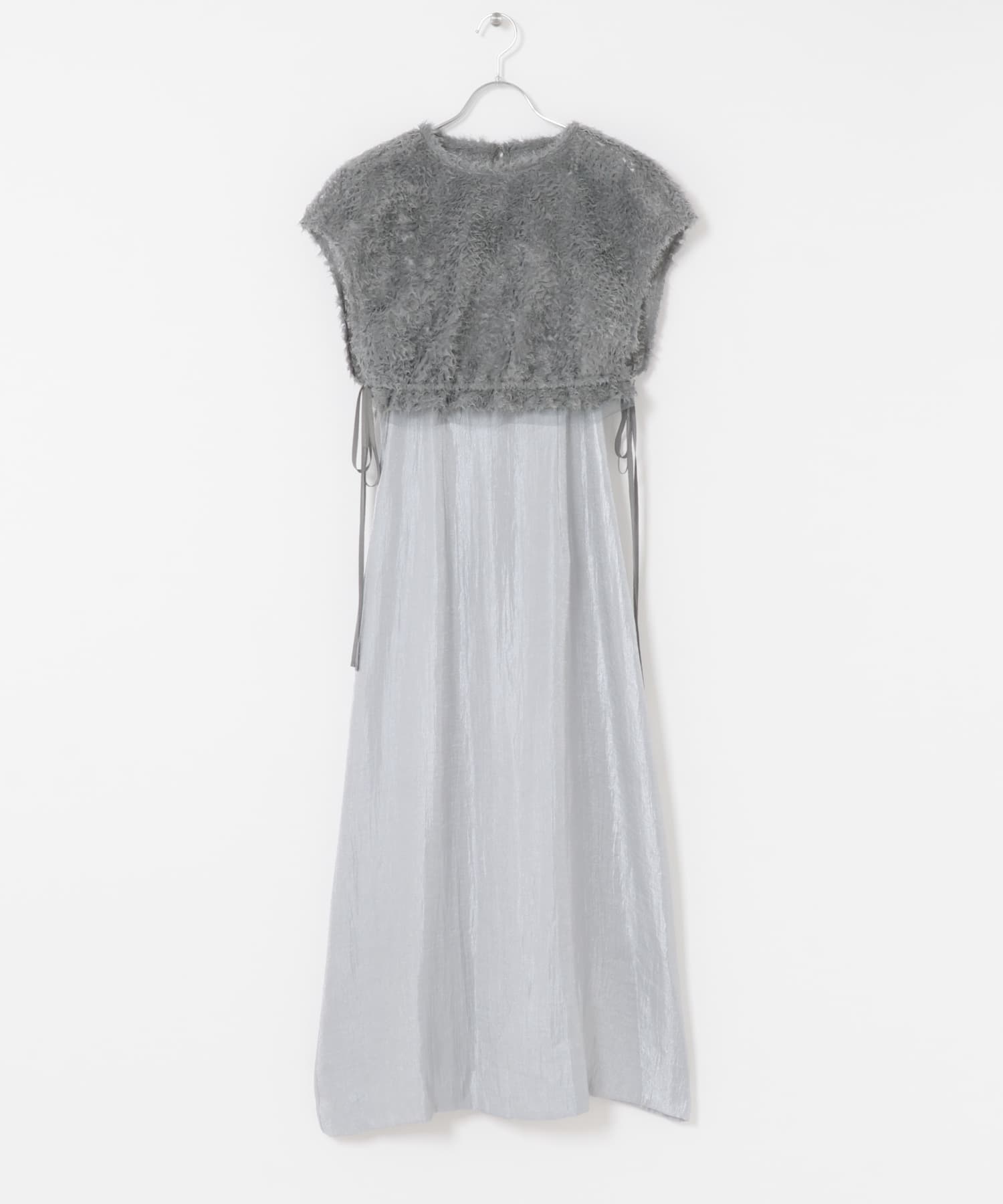 kaene　チュールボレロハイウエストドレス bluegray 36