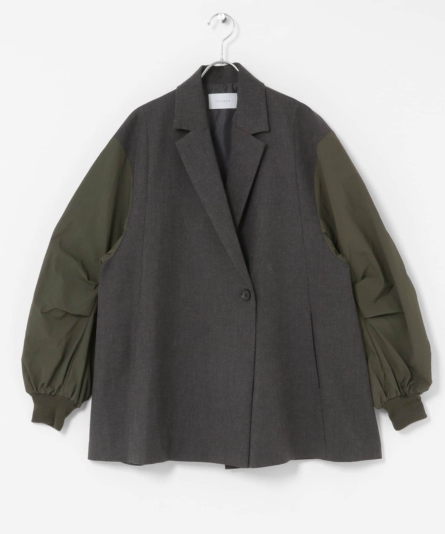 『別注』CHIGNON×ROSSO　袖ドッキングフォルムジャケット CHARCOAL FREE