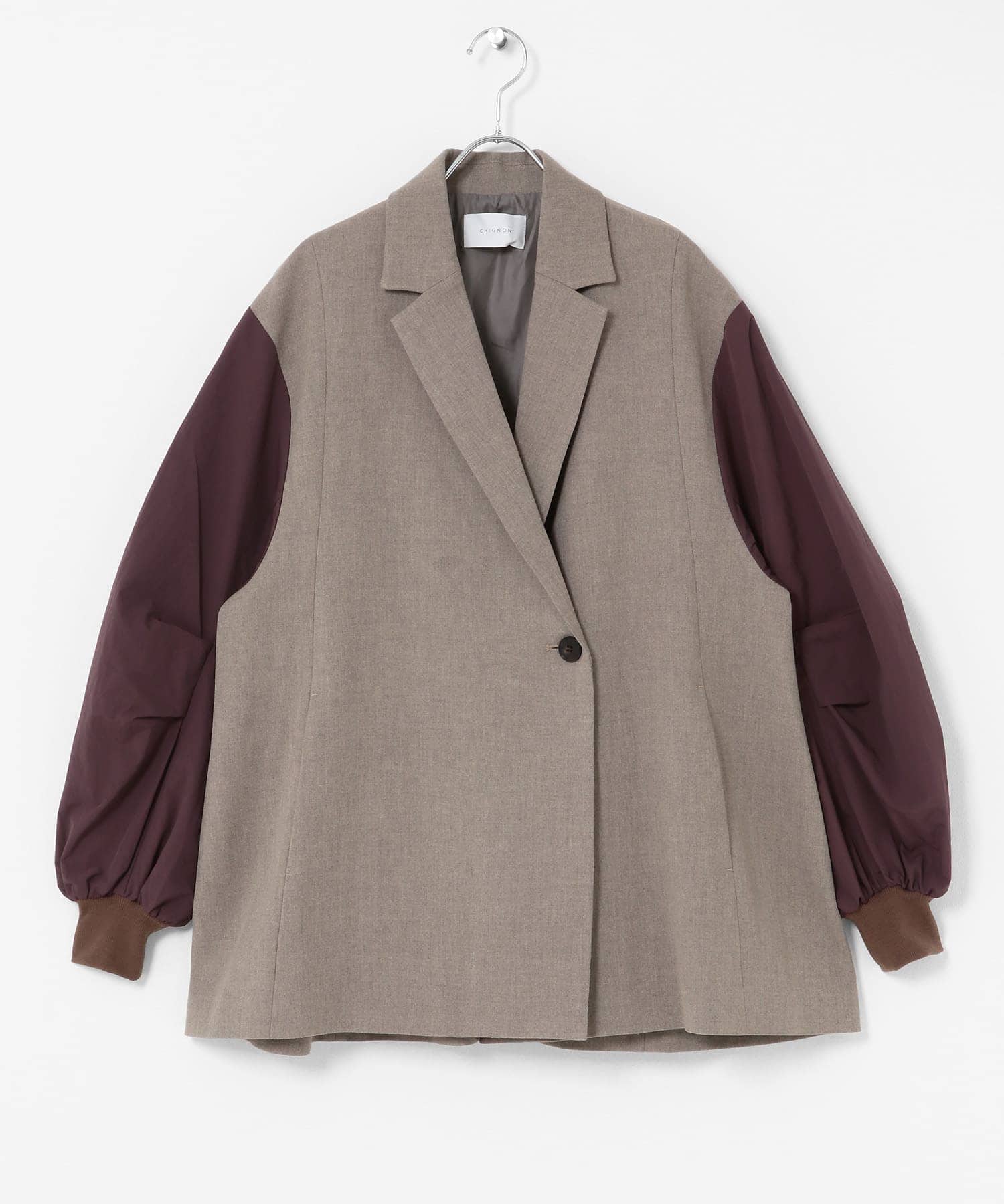 『別注』CHIGNON×ROSSO　袖ドッキングフォルムジャケット G/BEIGE FREE