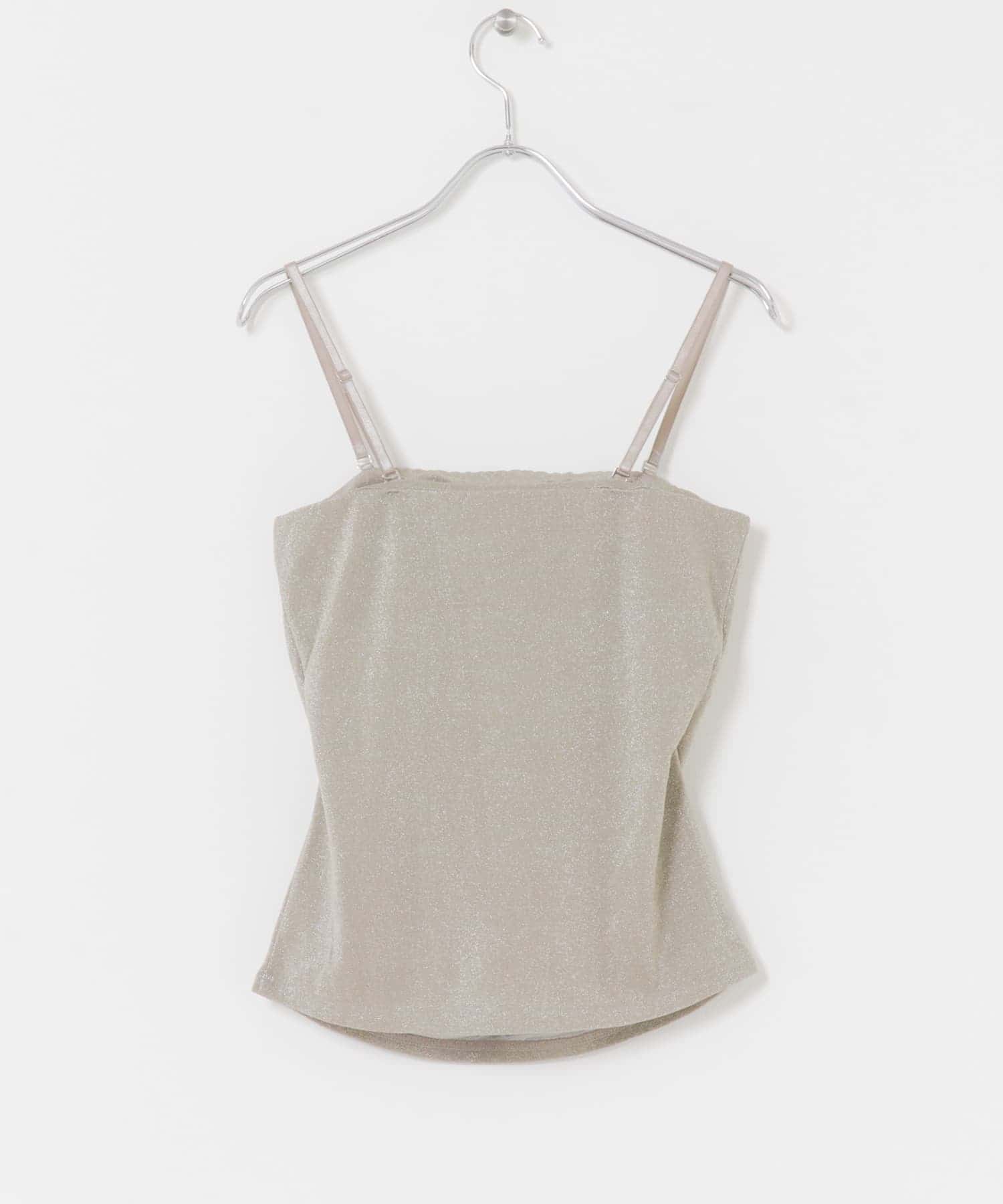 kaene　ラメベアトップキャミソール greige FREE