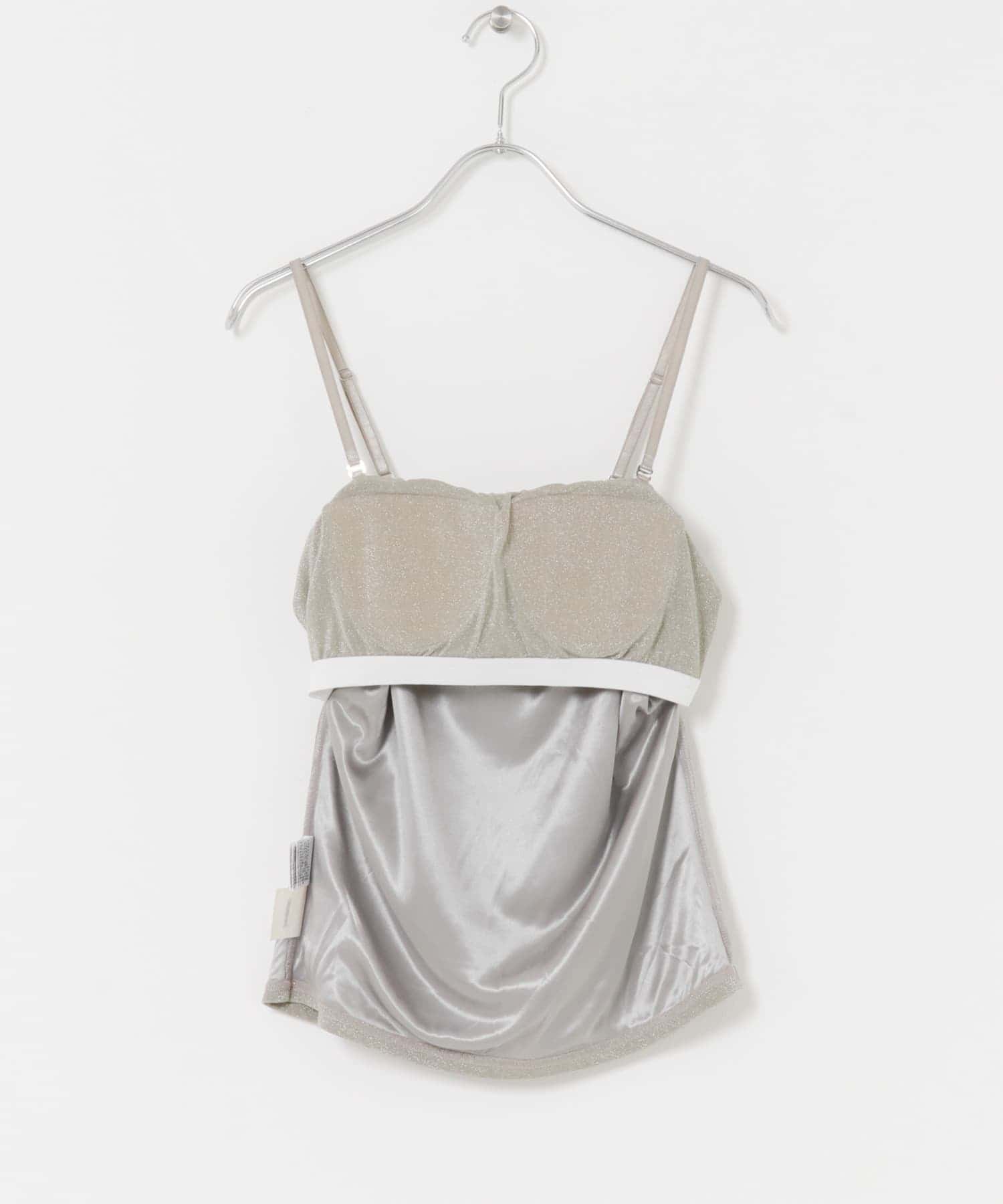 kaene　ラメベアトップキャミソール greige FREE