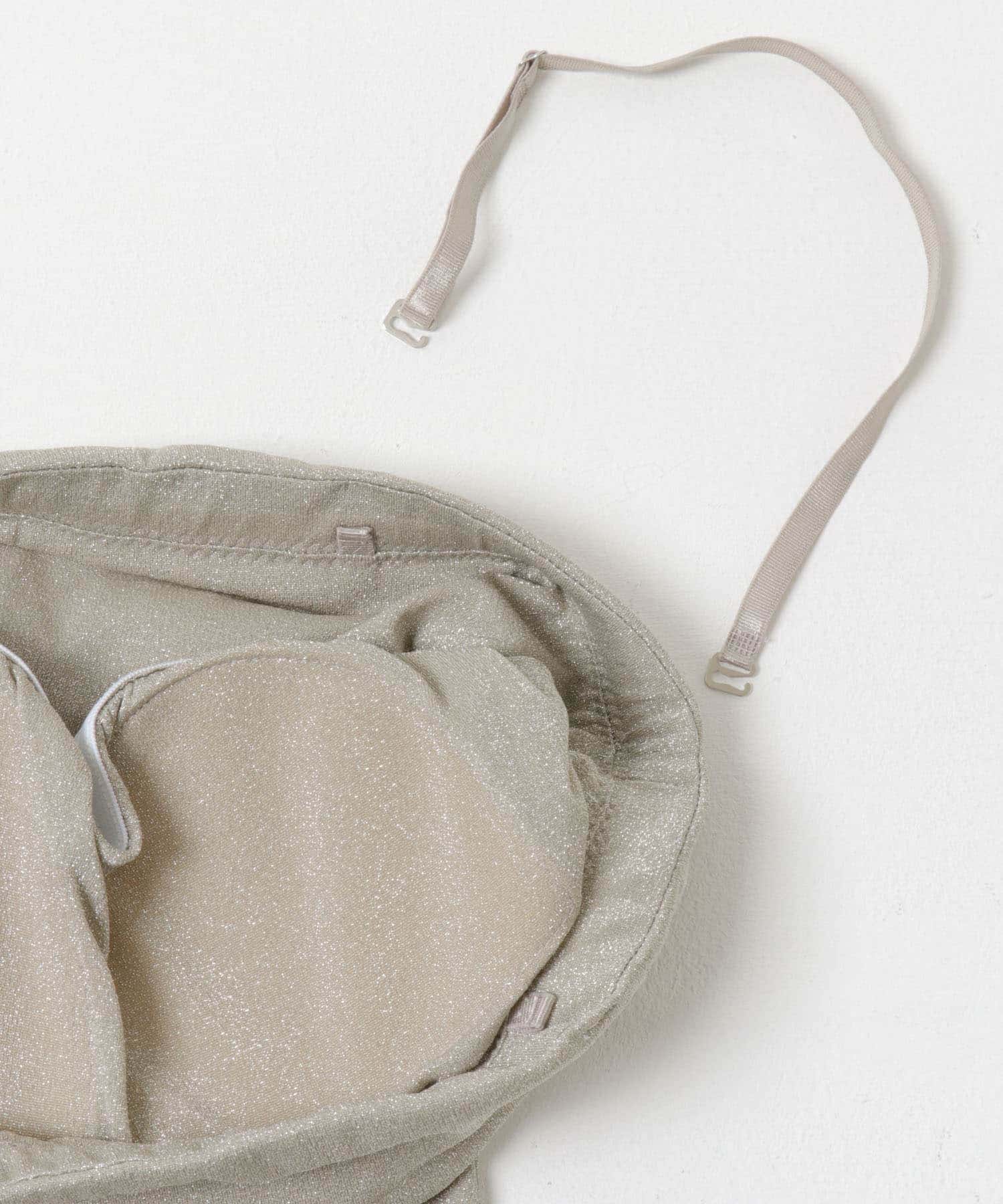 kaene　ラメベアトップキャミソール greige FREE