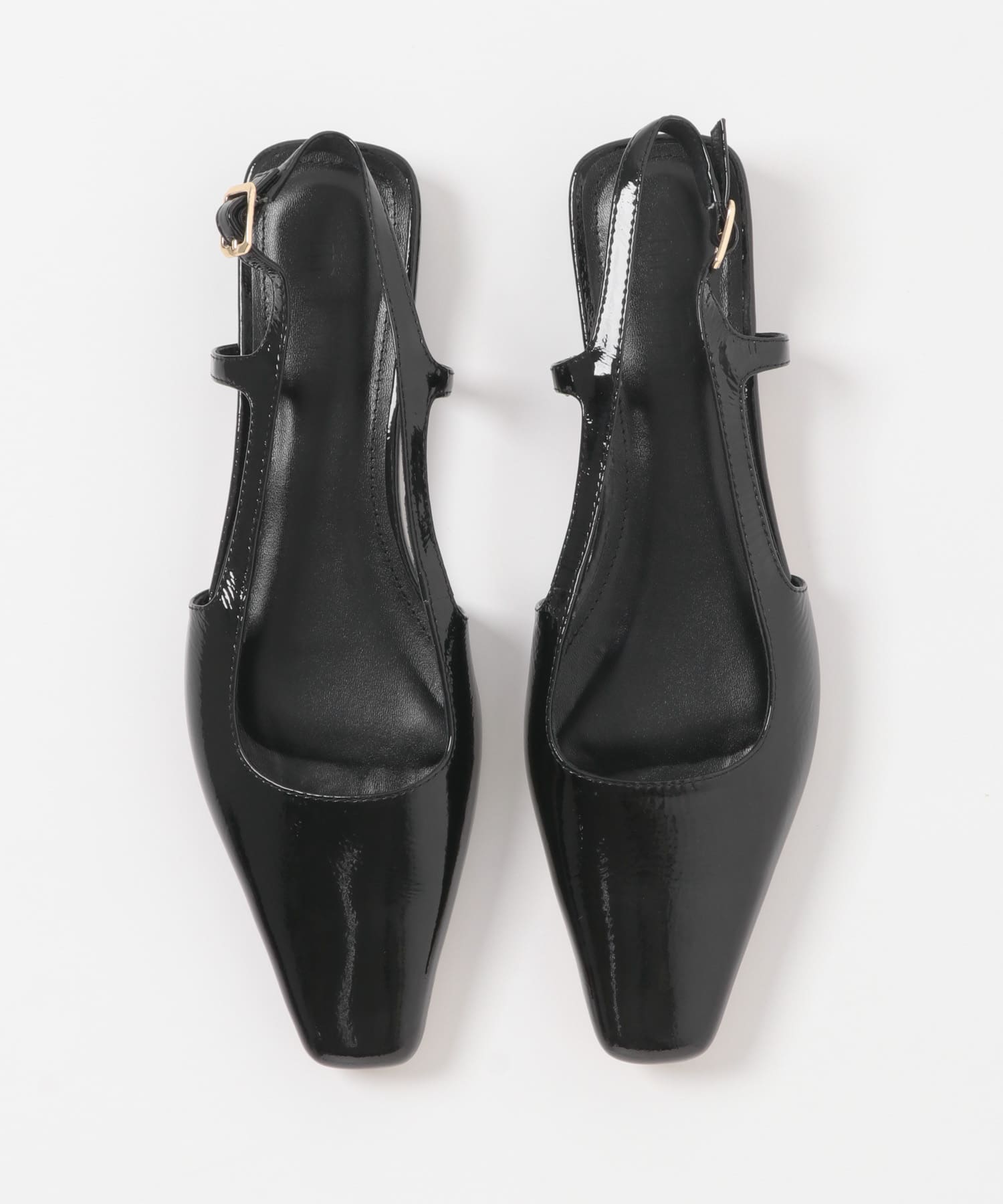 Mollini　エナメルフラットシューズ BLACK 36