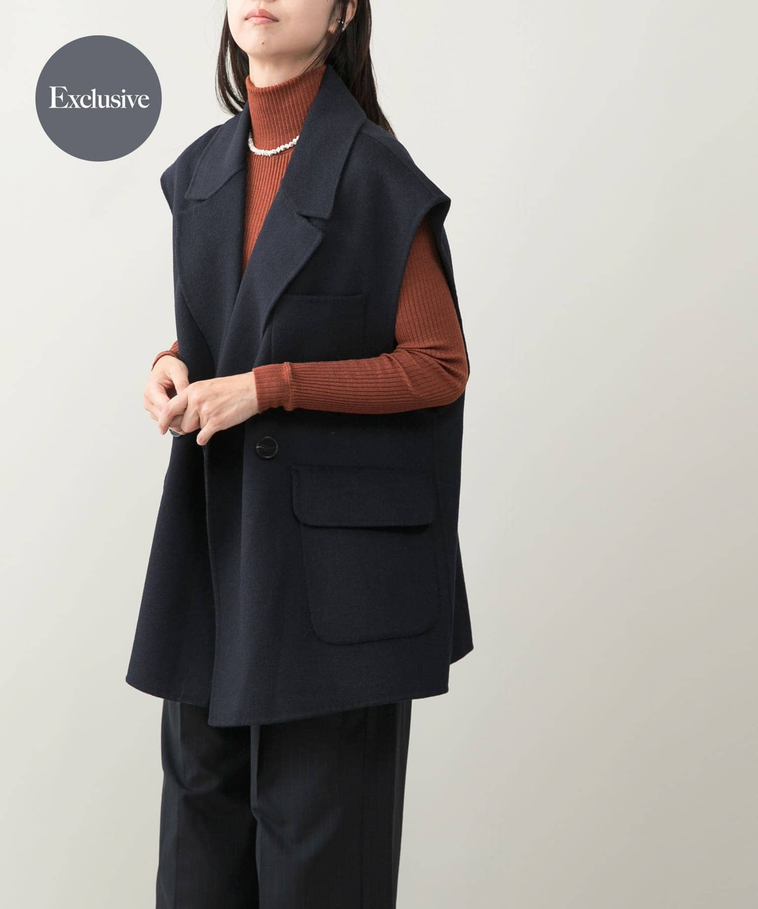 『一部別注カラー』YENN DOUBLE FACE VEST JACKET