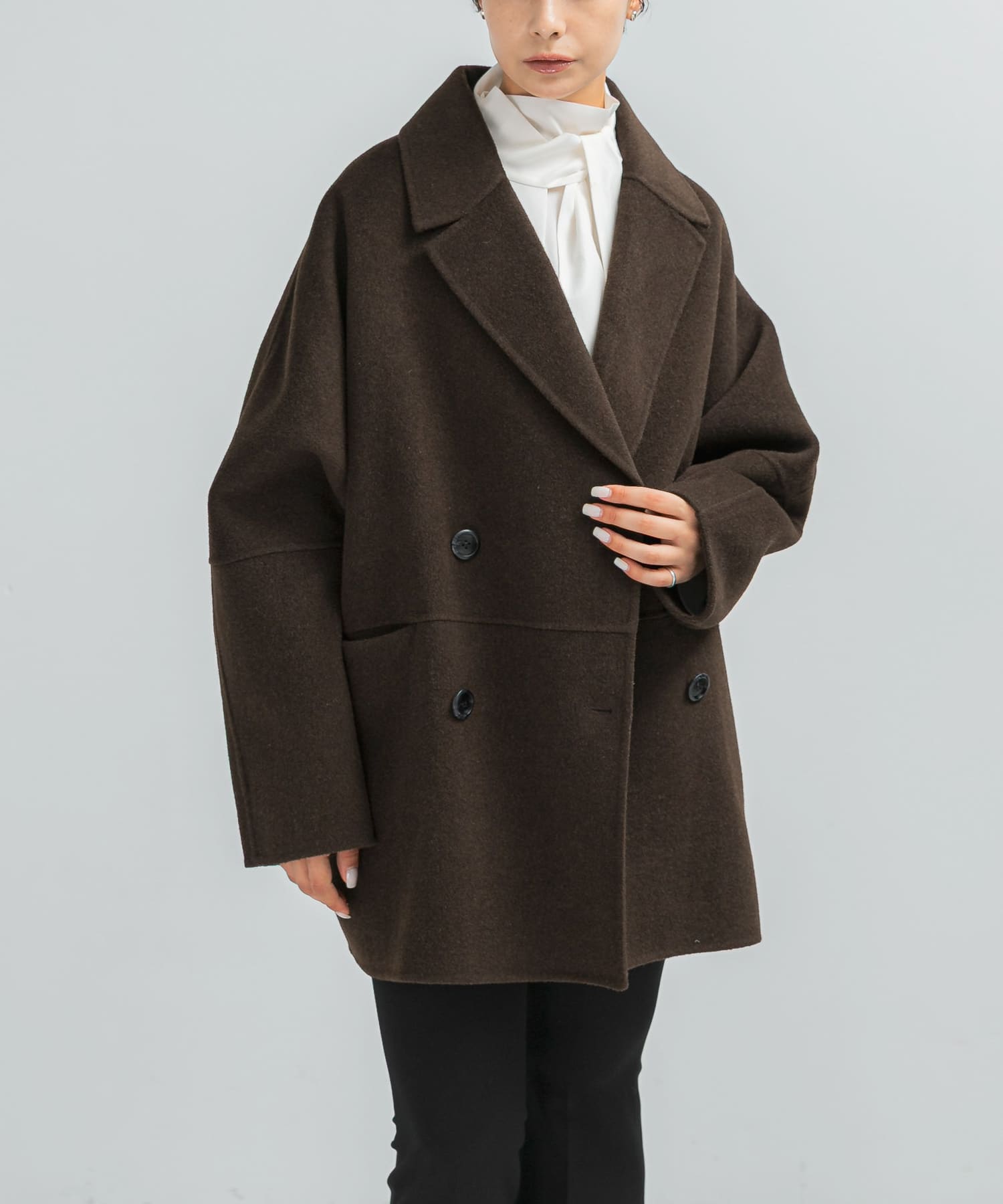 『一部別注カラー』YENN　DOUBLE FACE PEA COAT