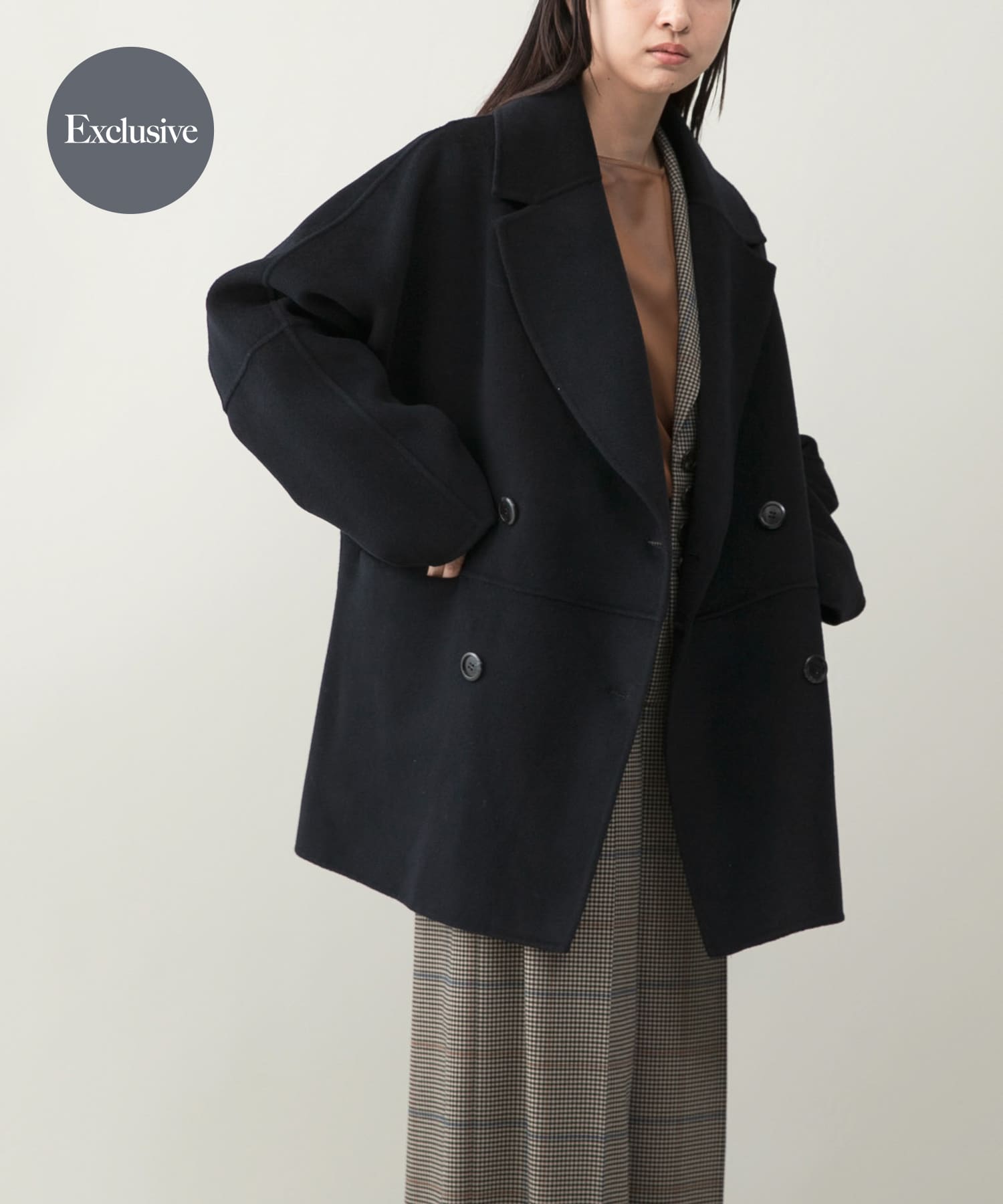 『一部別注カラー』YENN　DOUBLE FACE PEA COAT