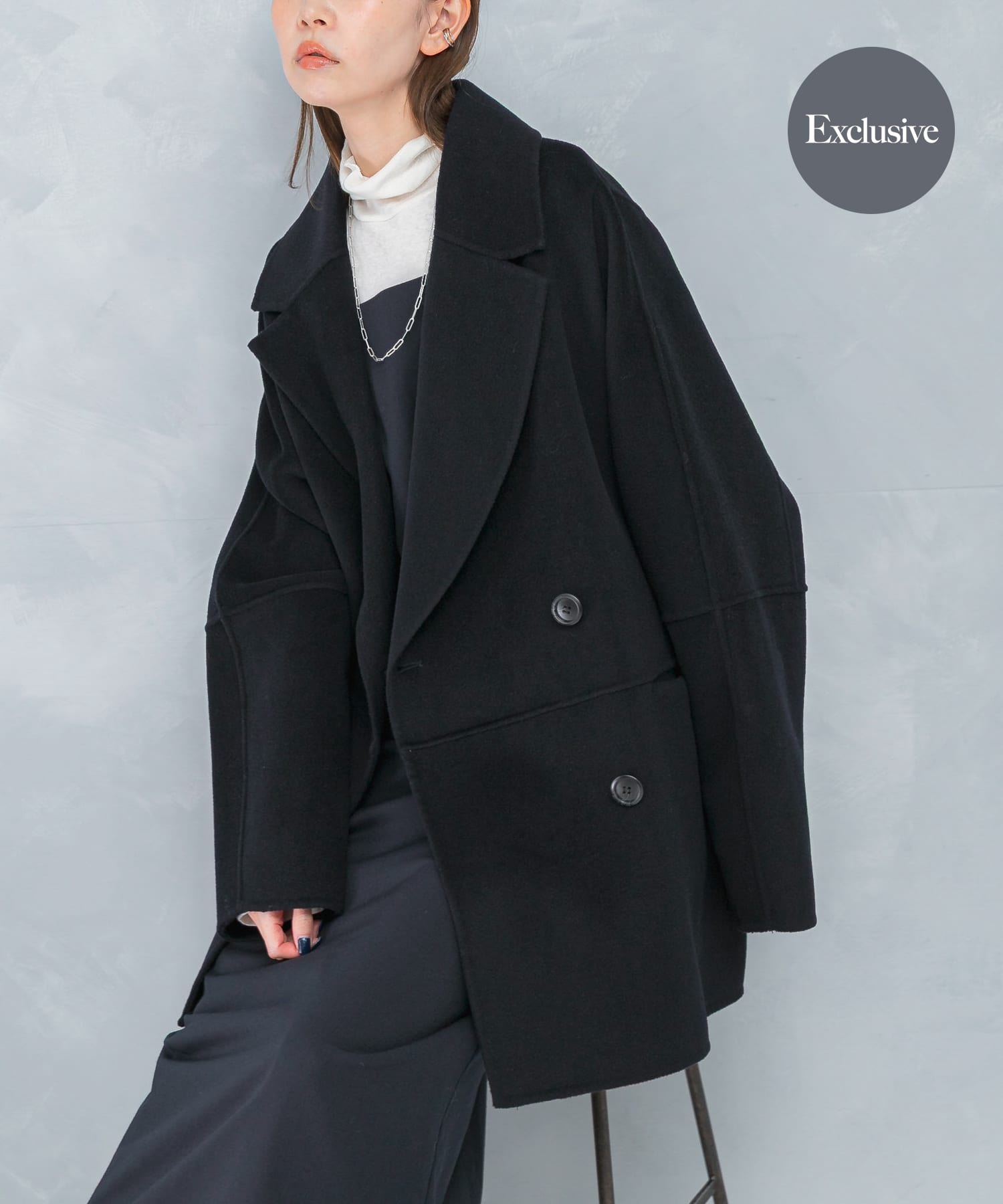 『一部別注カラー』YENN　DOUBLE FACE PEA COAT