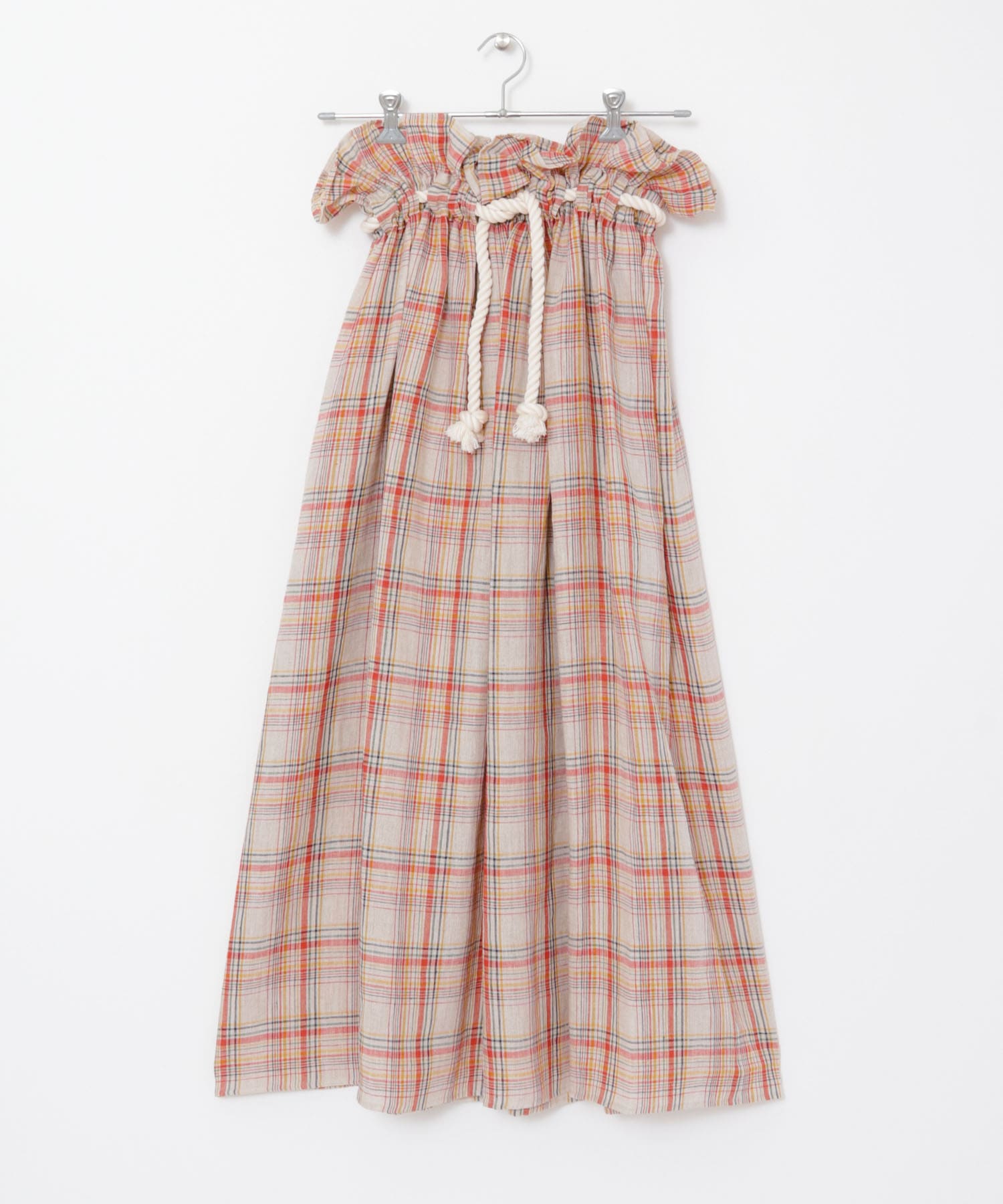 POSTELEGANT　LINEN CHECKSKIRT BEGORG S