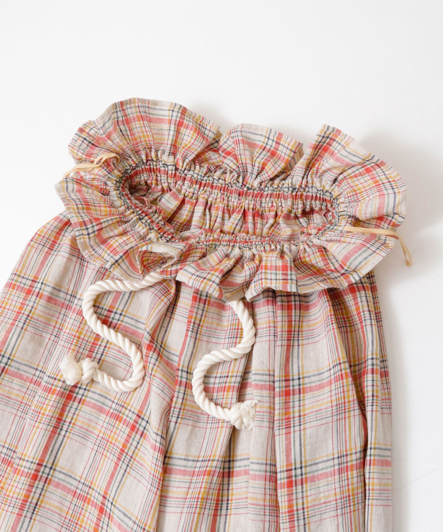 POSTELEGANT　LINEN CHECKSKIRT BEGORG S