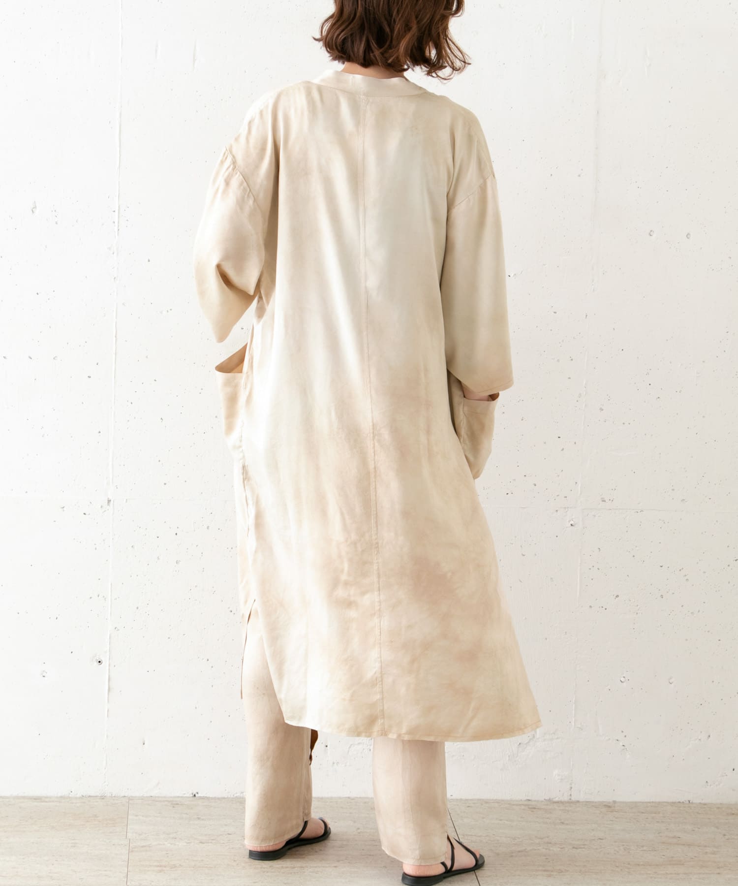 TANAKA　SILK KIMONO ROBE WHITE SAND S