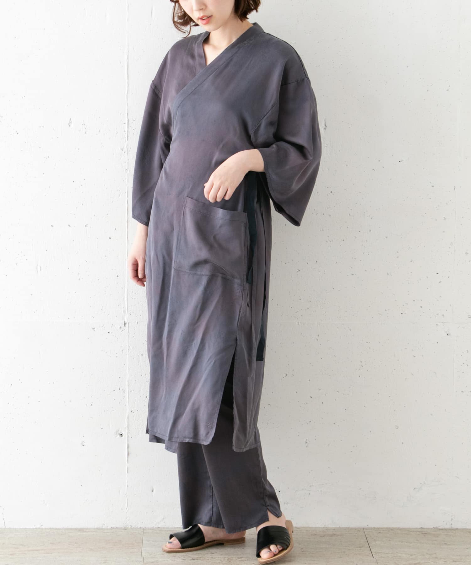 TANAKA　SILK KIMONO ROBE MIDNIGHT S