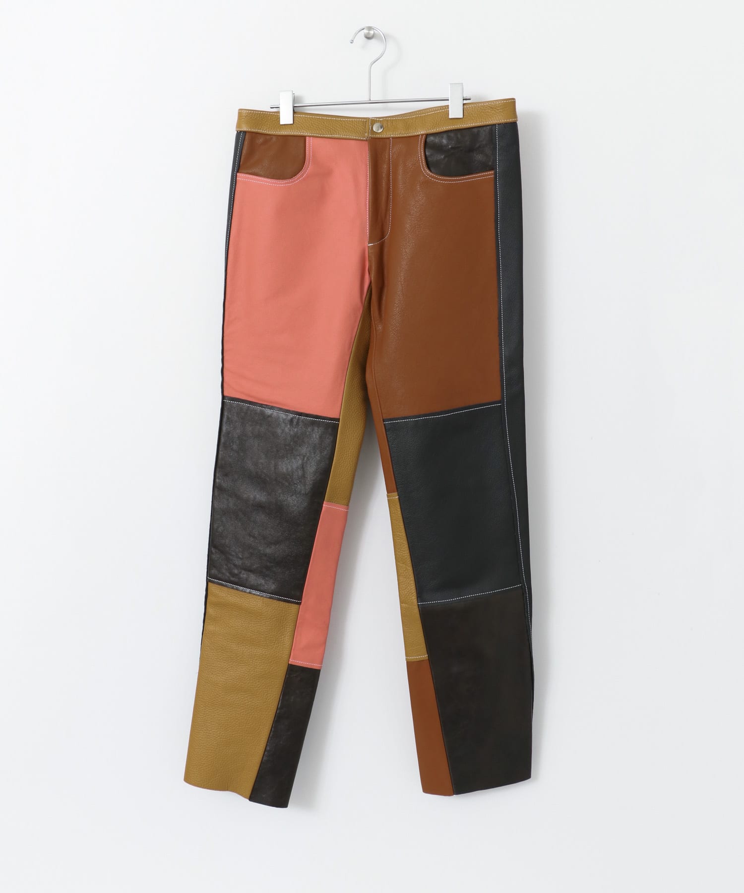 DANIEL w. FLETCHER　LEATHER PATCHWORK PANTS∴