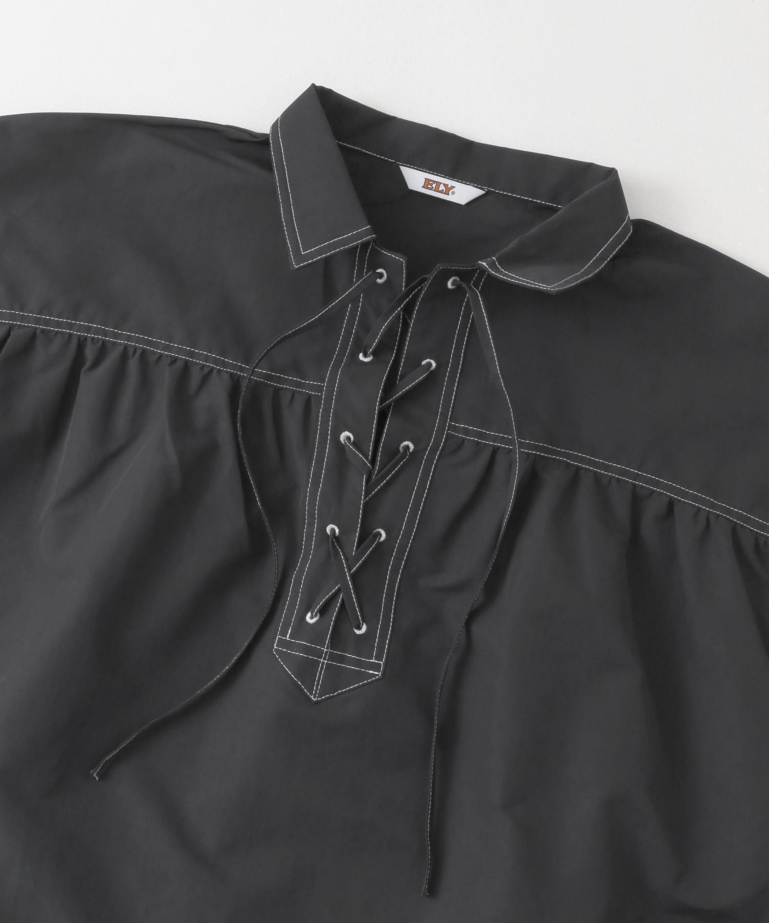 ELY　LACEUP A-LINE ONEPIECE BLACK FREE
