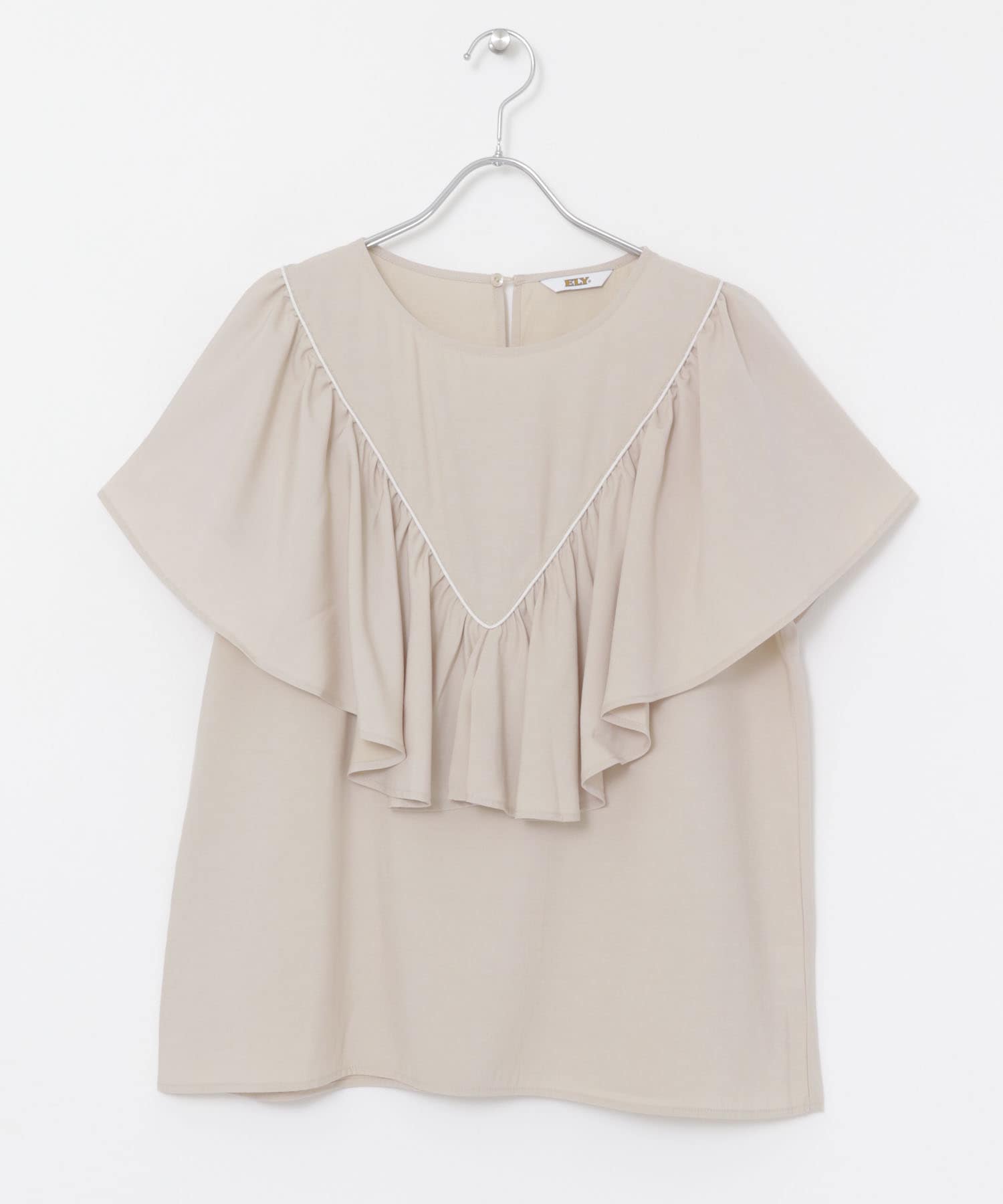 ELY　RUFFLE FRILL BLOUSE BEIGE S