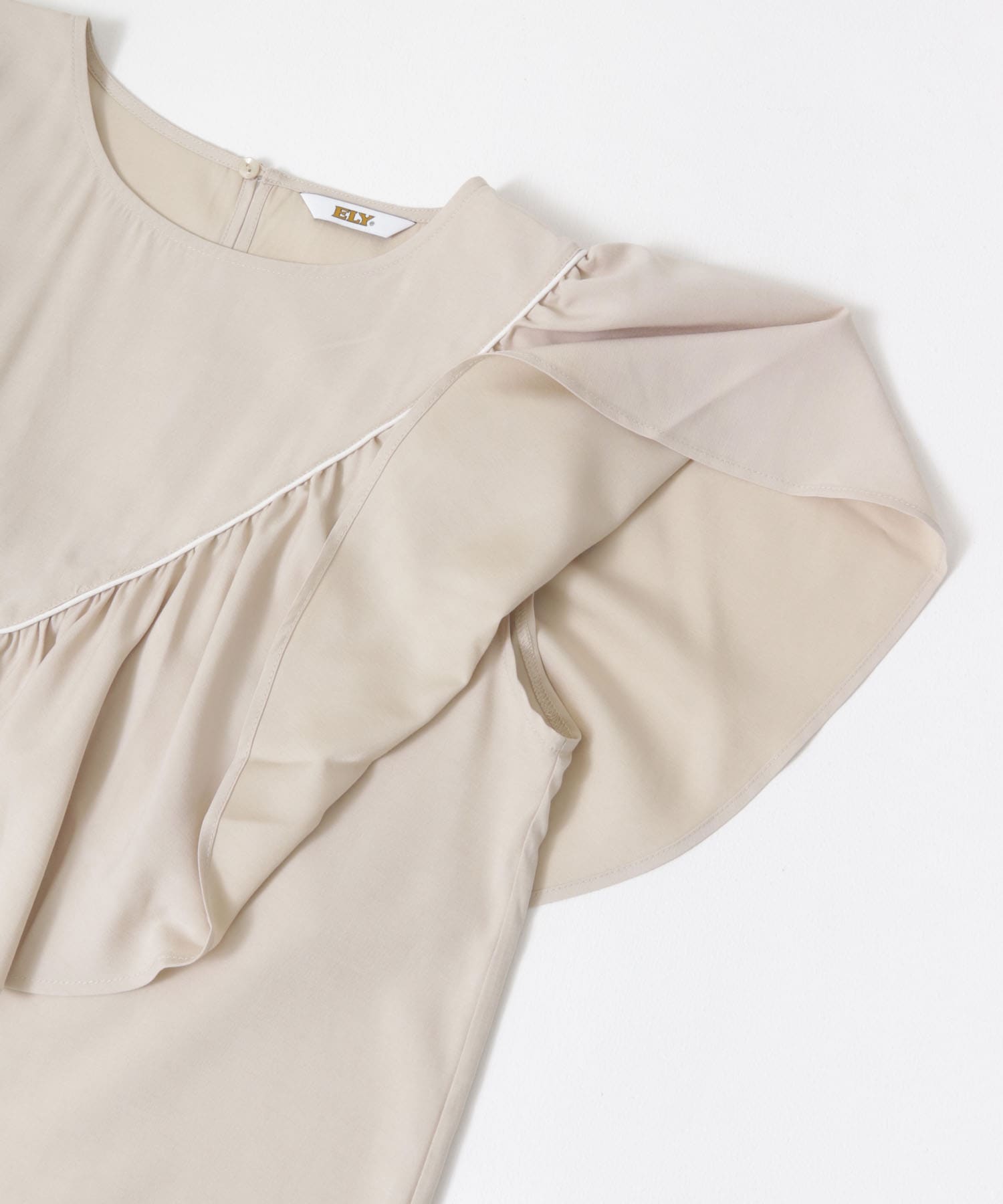ELY　RUFFLE FRILL BLOUSE BEIGE S