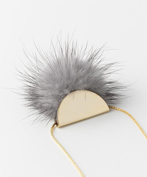 dix　FUR NECKLACE∴ グレー one