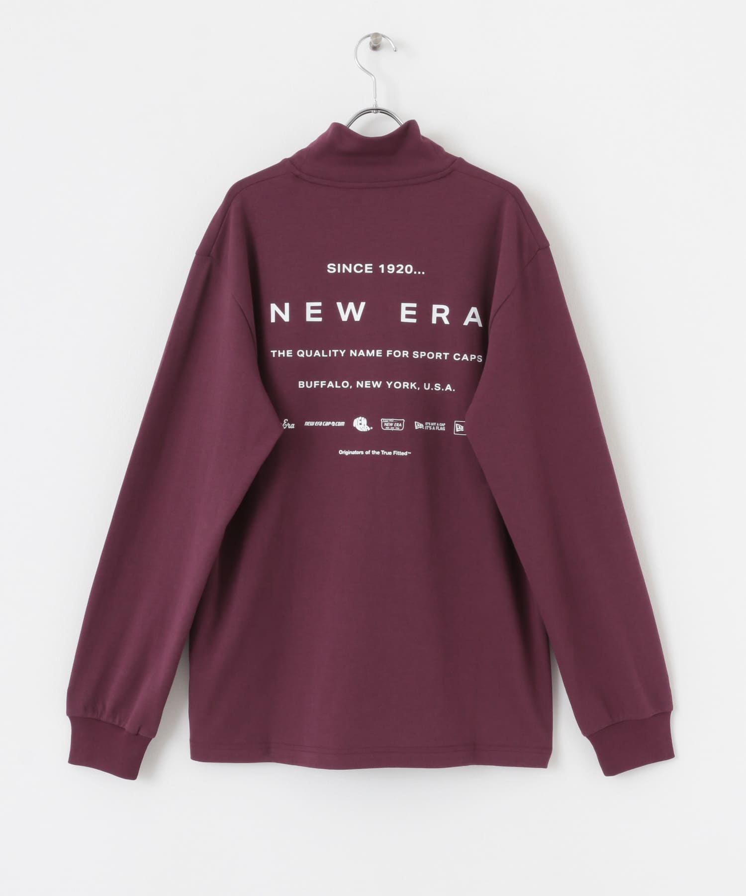 New Era GOLF　ハイカラーロングスリーブパフォーマンスTシャツ バーガンディ M