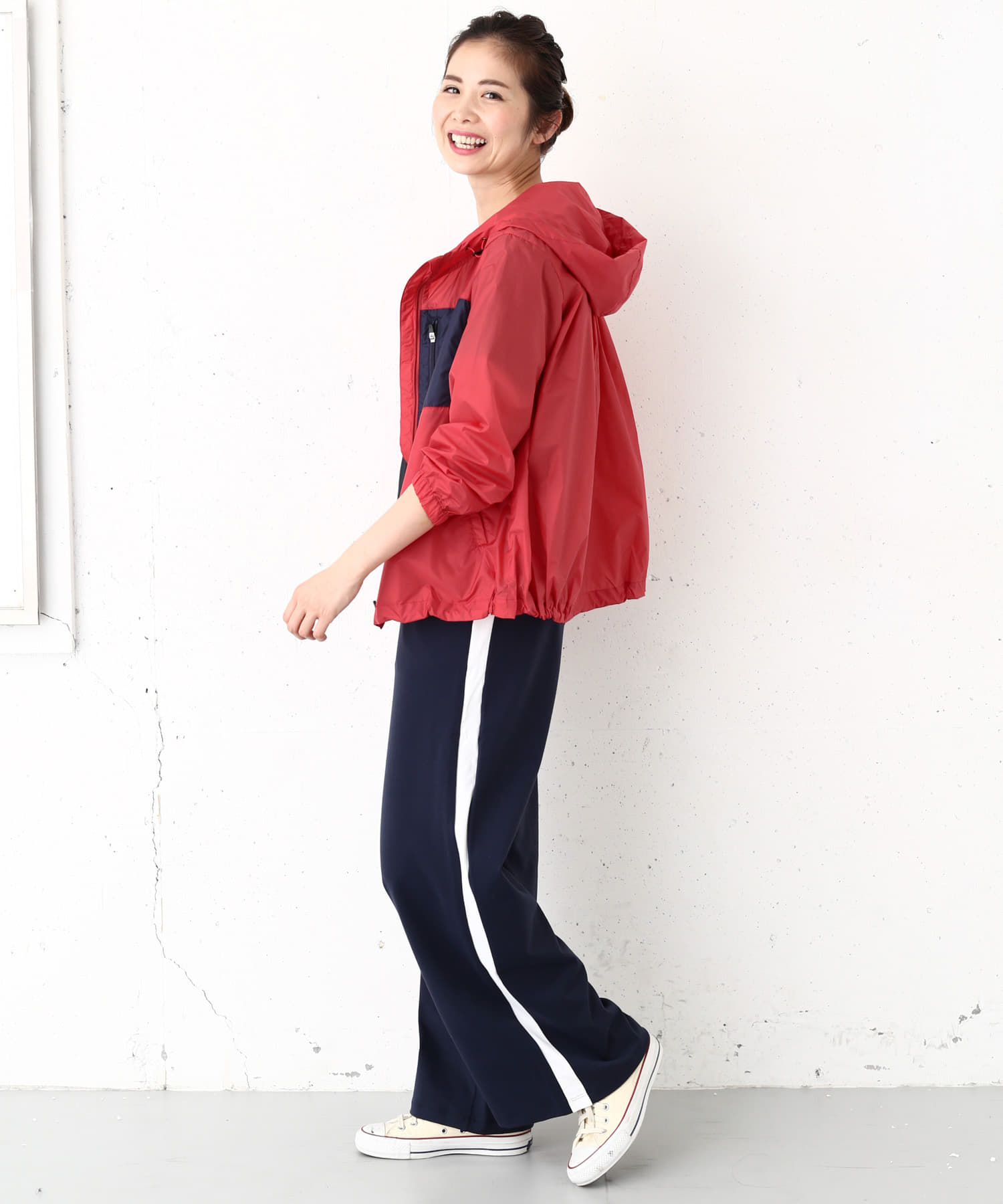 DANSKIN　別注フーディージャケット レッド M