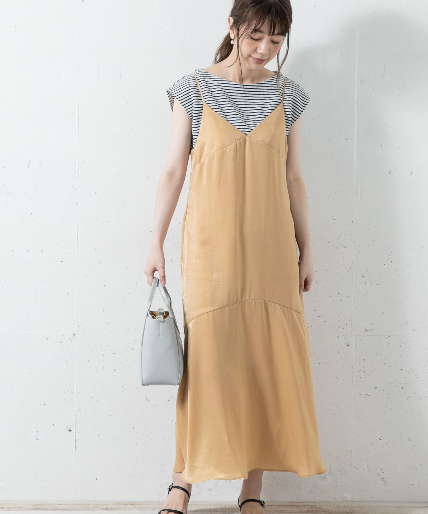 ヴィンテージサテンキャミソールワンピース