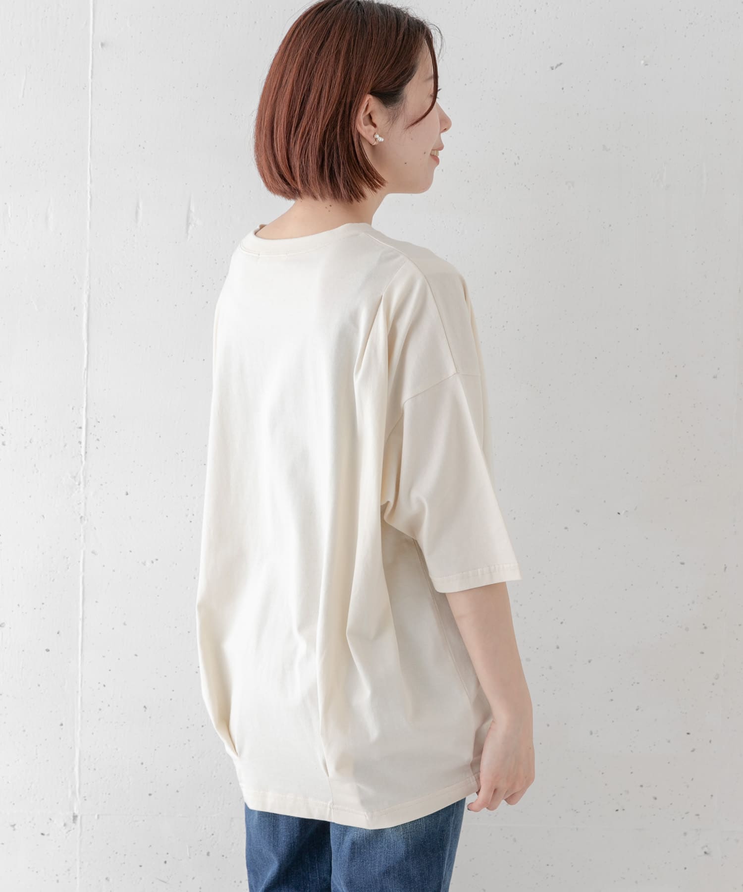 オーバーチュニックTシャツ オフ FREE