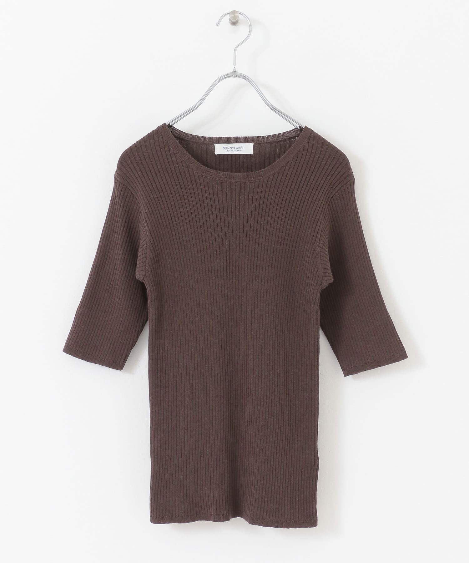 ベーシックリブニットTシャツ チャコール FREE