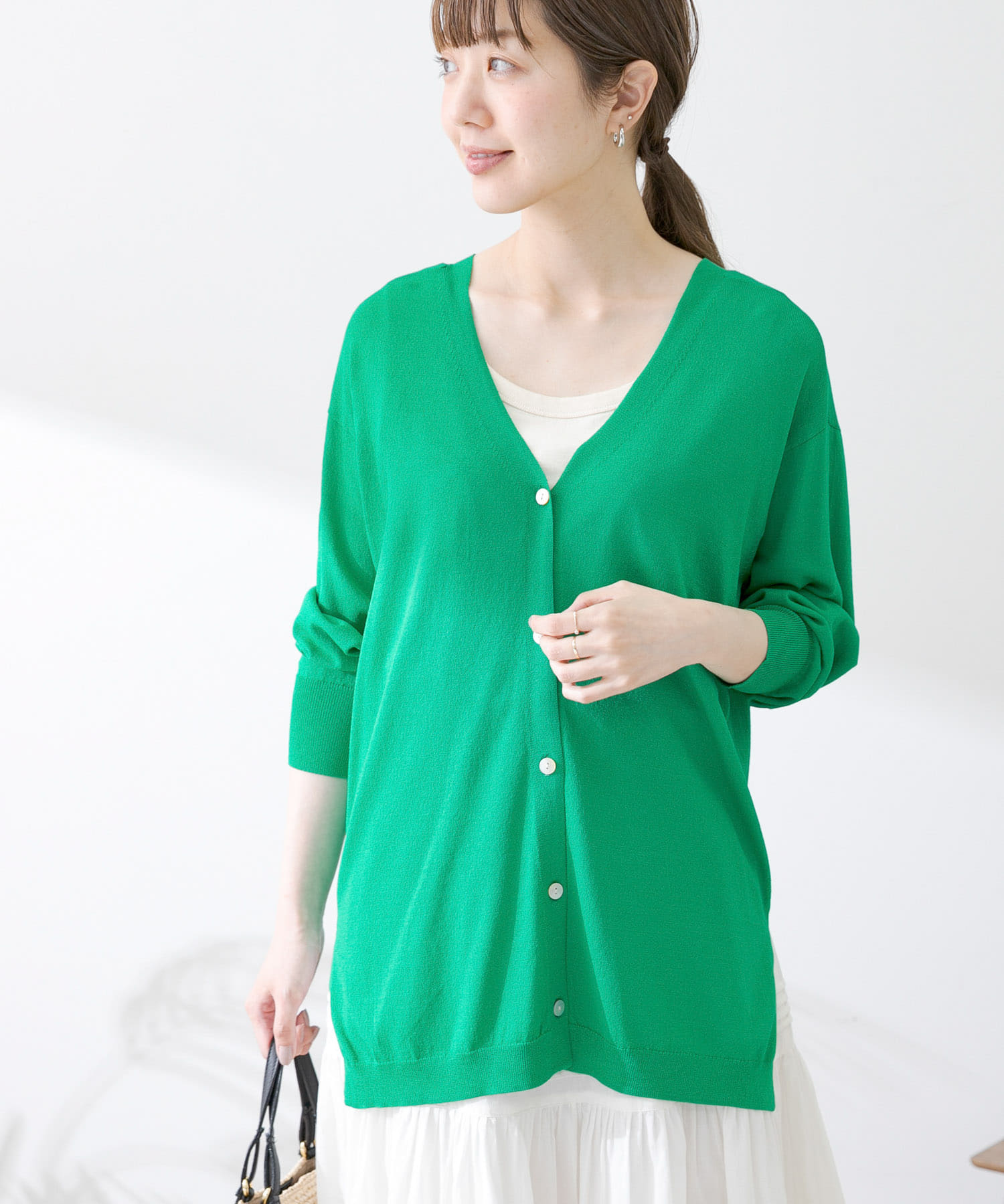『接触冷感』ミディ丈カーディガン