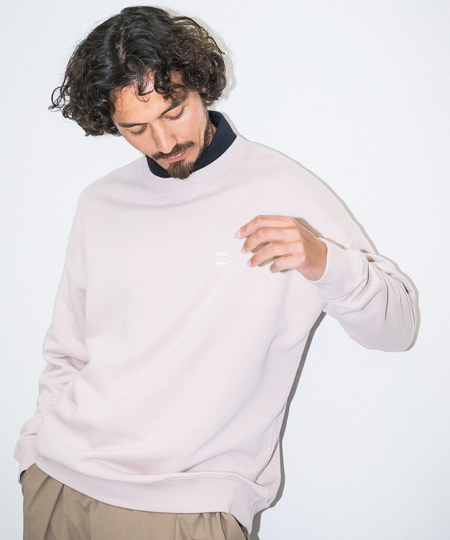 OOPS　ヴィンテージライクスウェットプルオーバー PINK M