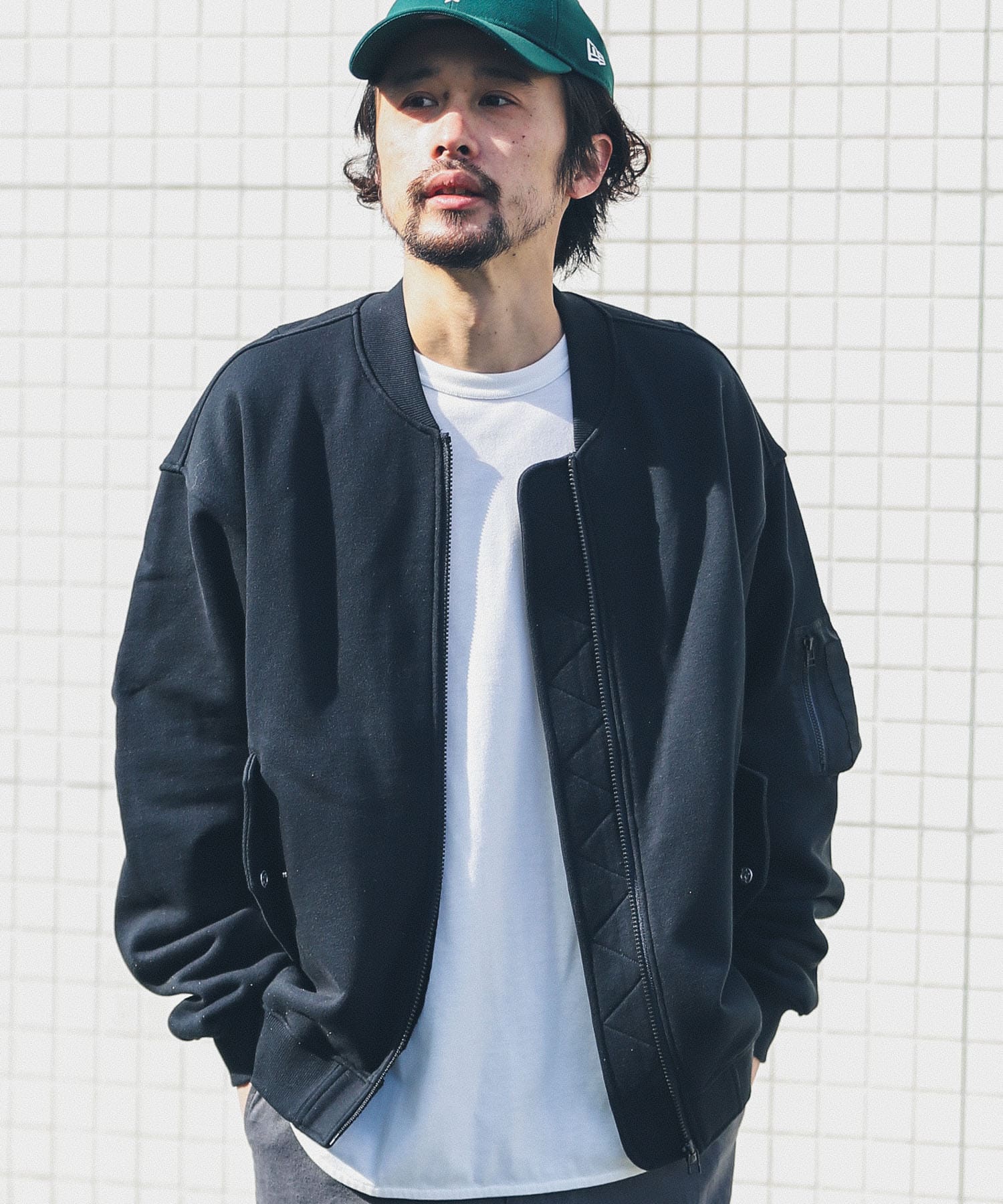 裏毛スウェットMA-1ブルゾン