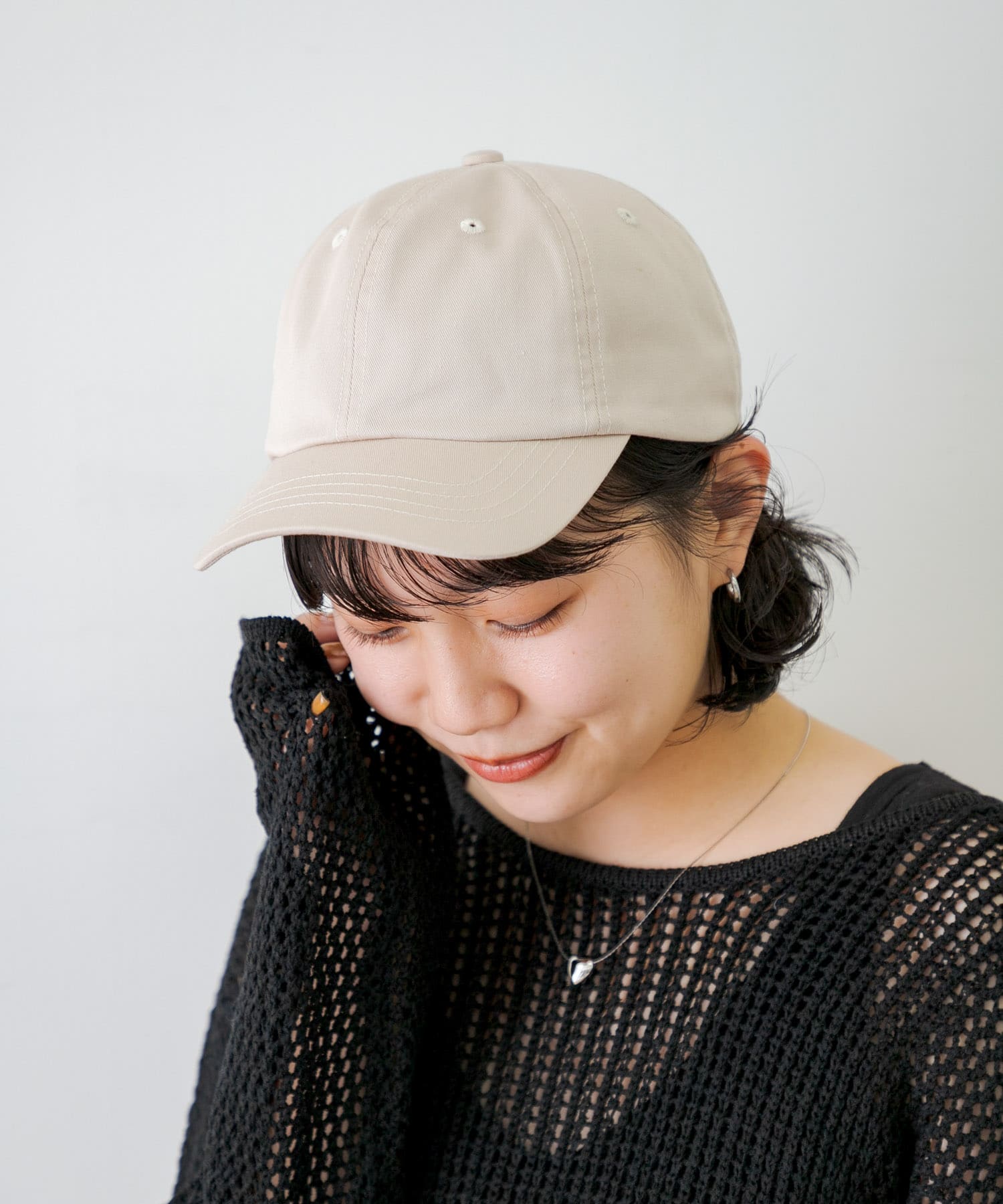 ツイルショートキャップ ベージュ one