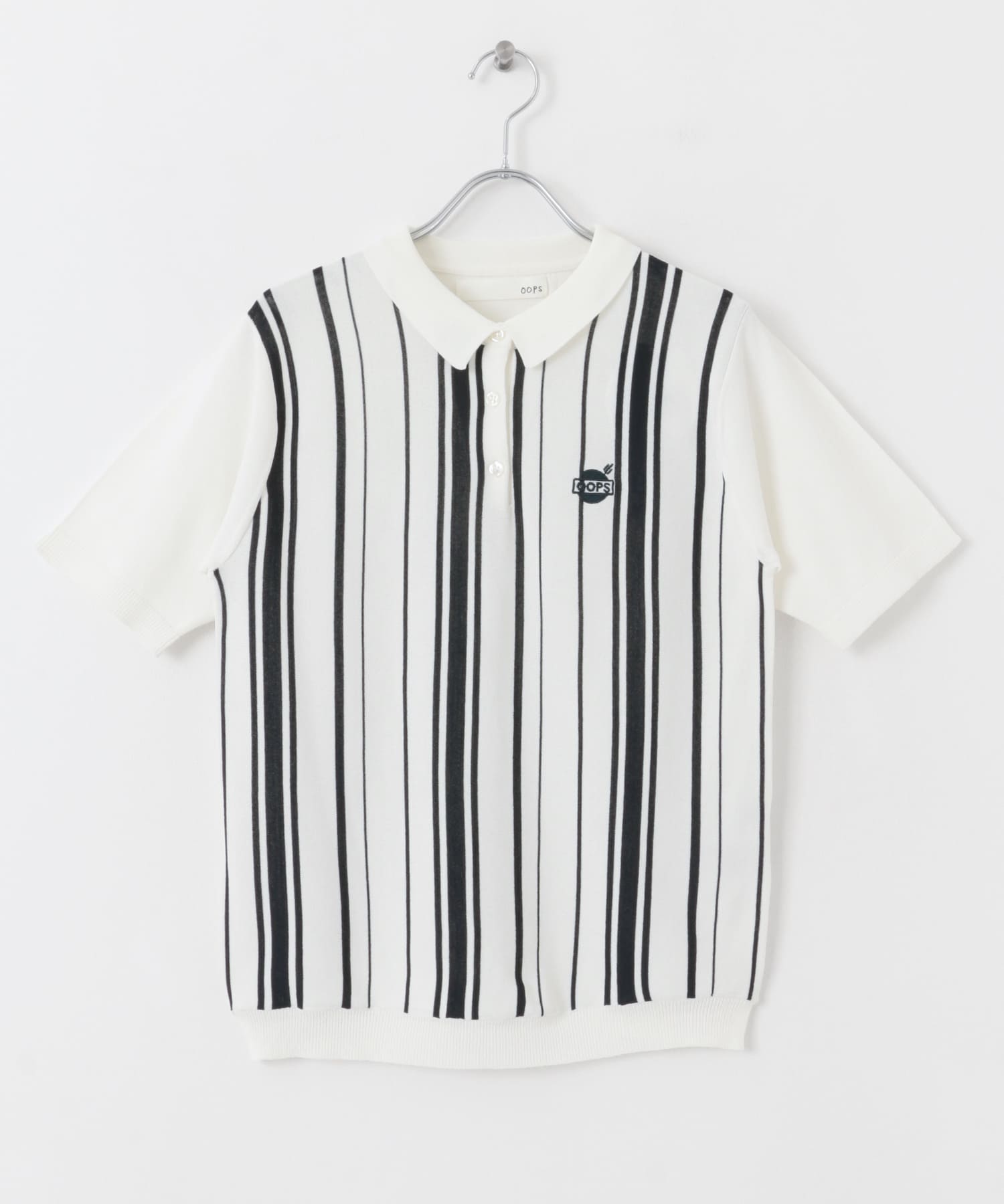OOPS ストライプ半袖ポロシャツ(FREE WHT×NAVY): トップス｜URBAN