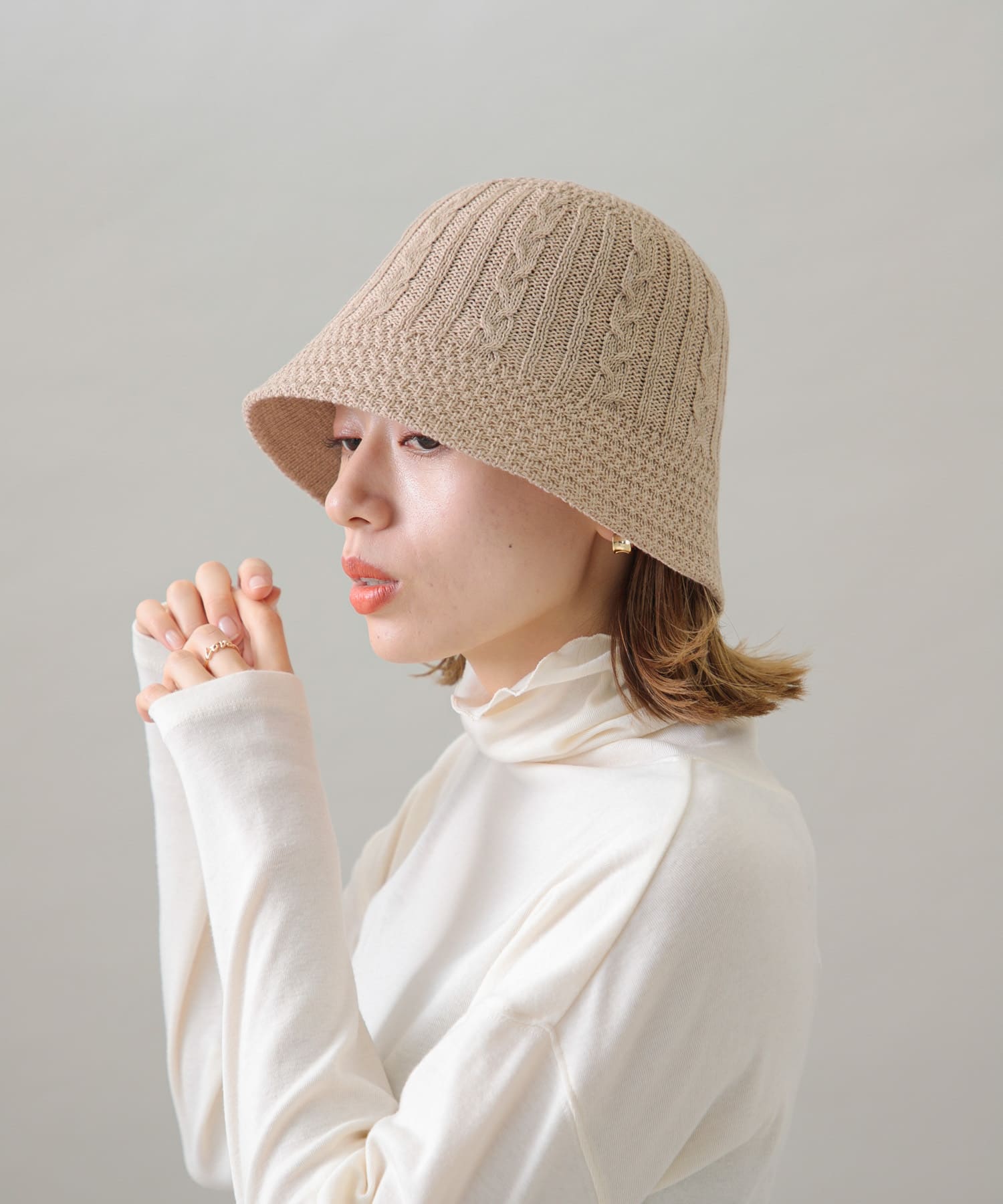 サーモベルハット ベージュ one