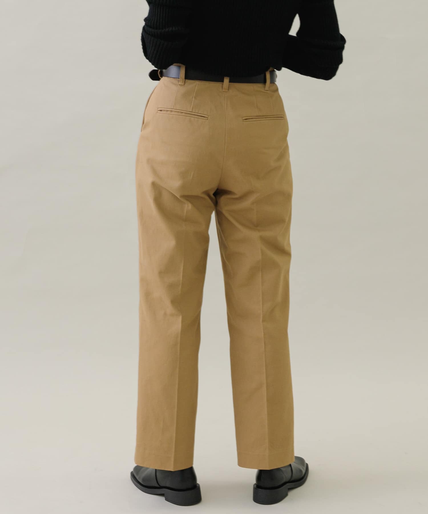 起毛チノストレートタックパンツ(36 キャメル): ボトム｜URBAN