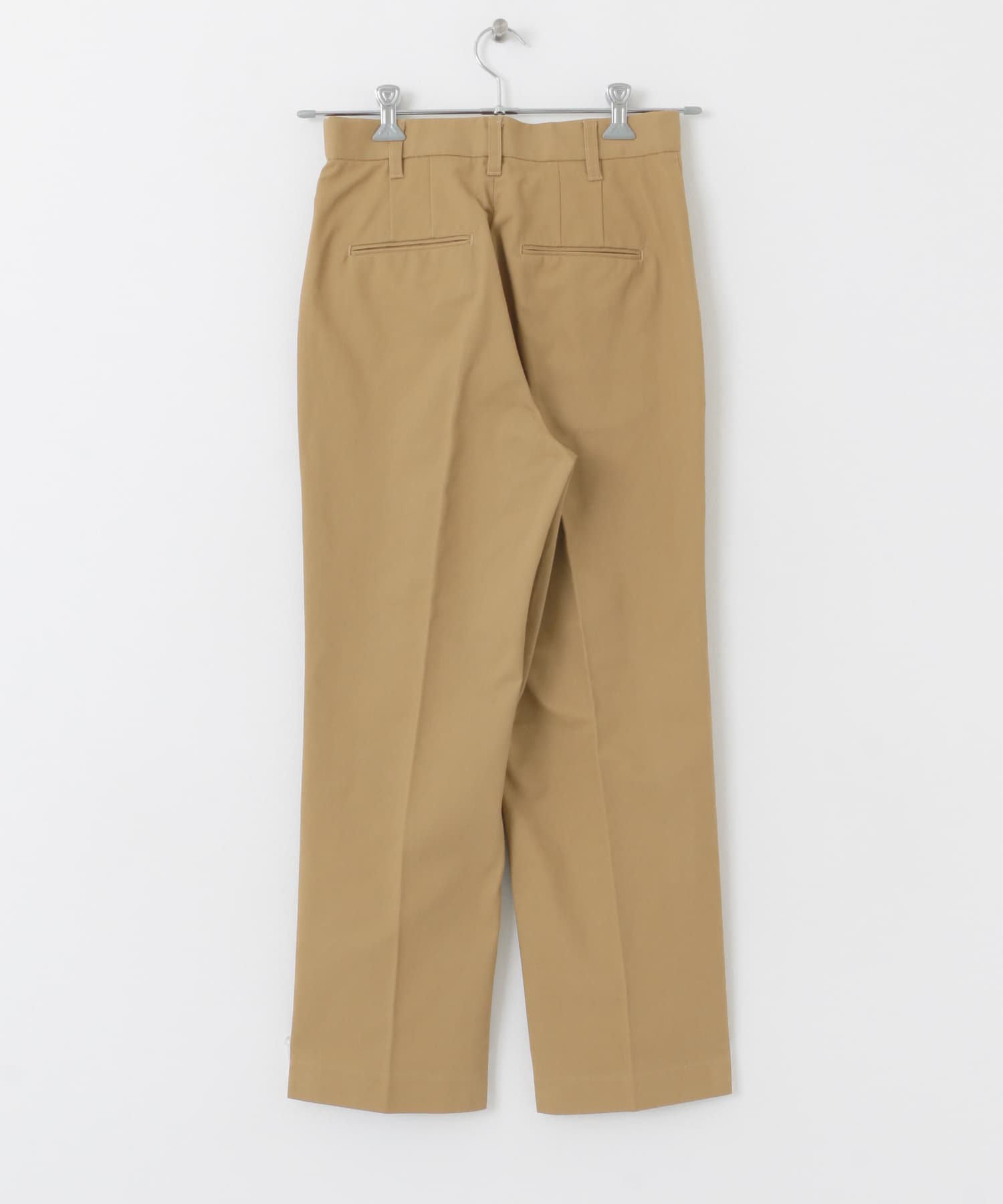 起毛チノストレートタックパンツ キャメル 36