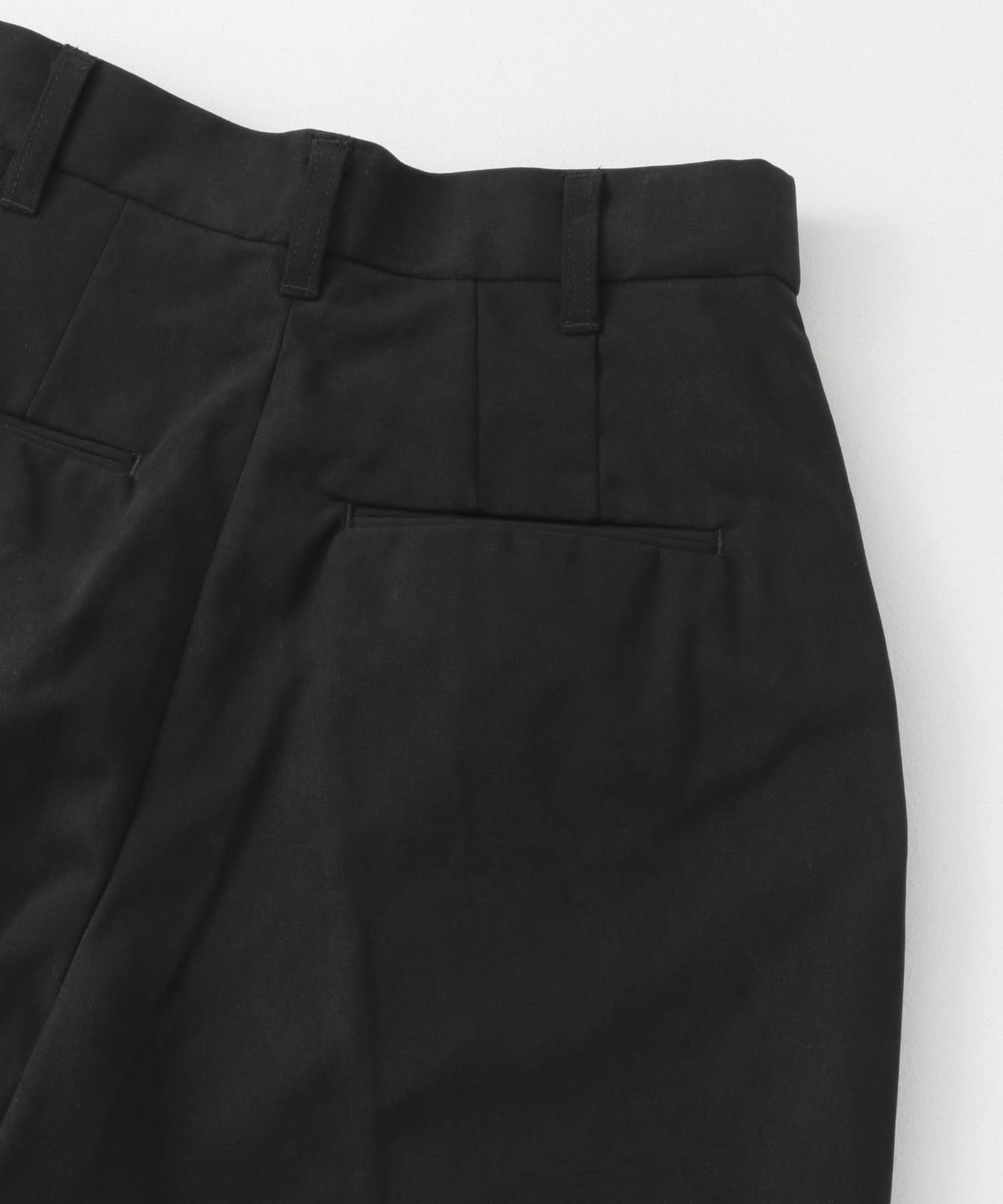 起毛チノストレートタックパンツ ブラック 36
