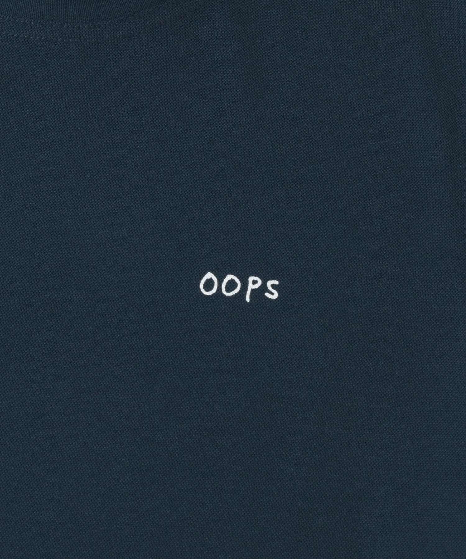 OOPS　ロングスリーブモックネックTシャツ NVY×WHT FREE