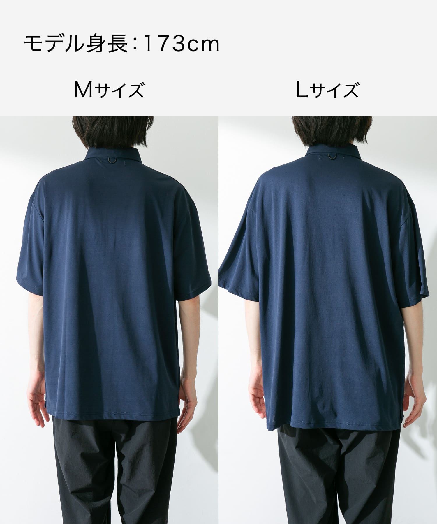 『吸水速乾』OOPS　ハイストレッチポロシャツ ネイビー L