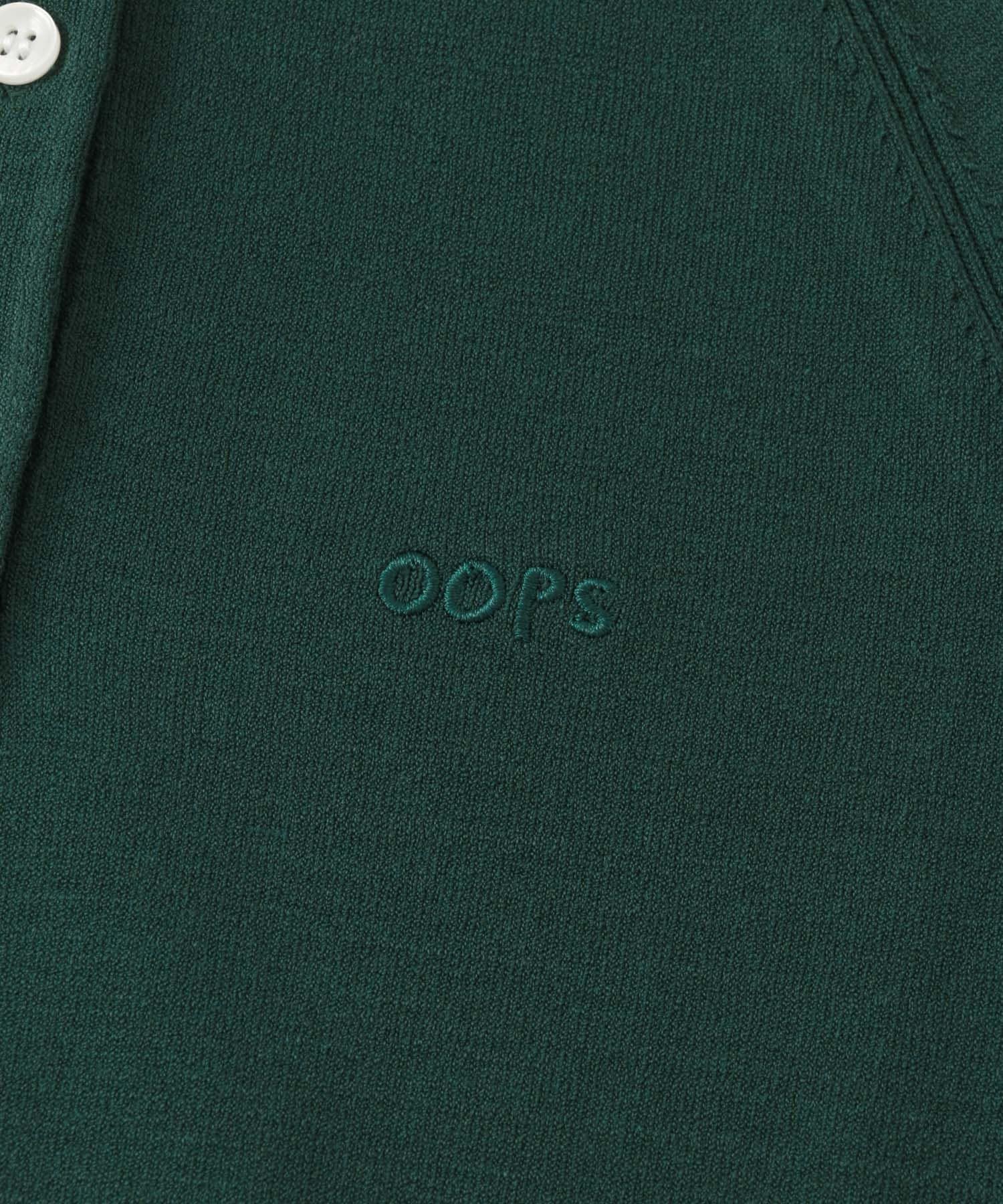 OOPS　半袖ラグランニットポロシャツ グリーン FREE