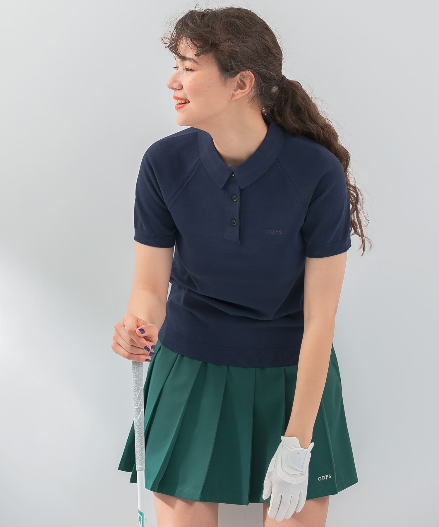 OOPS 半袖ラグランニットポロシャツ(FREE グリーン): トップス｜URBAN
