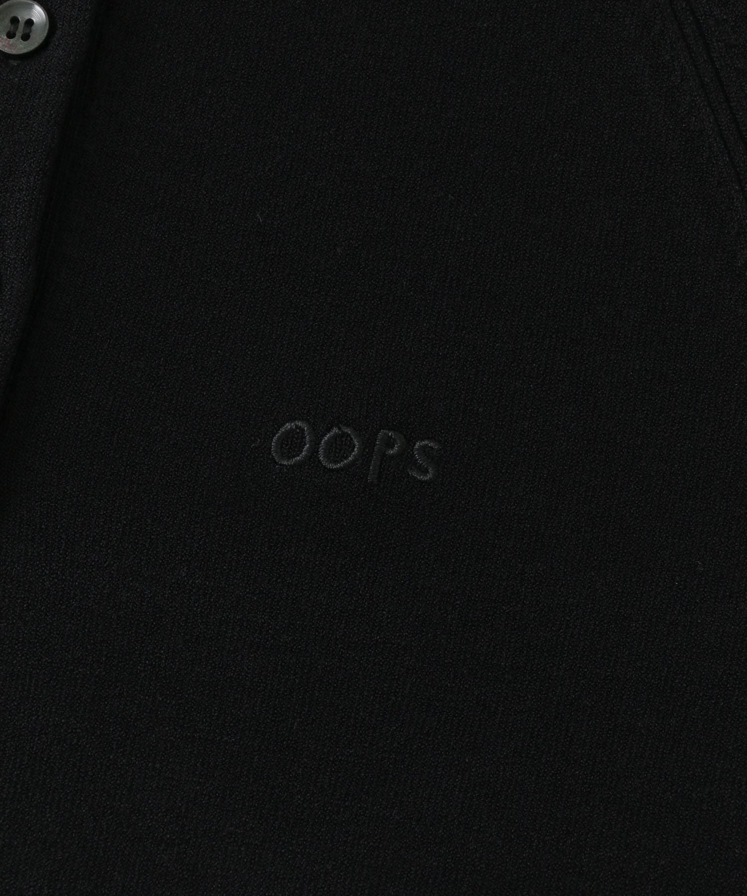 OOPS　半袖ラグランニットポロシャツ ブラック FREE