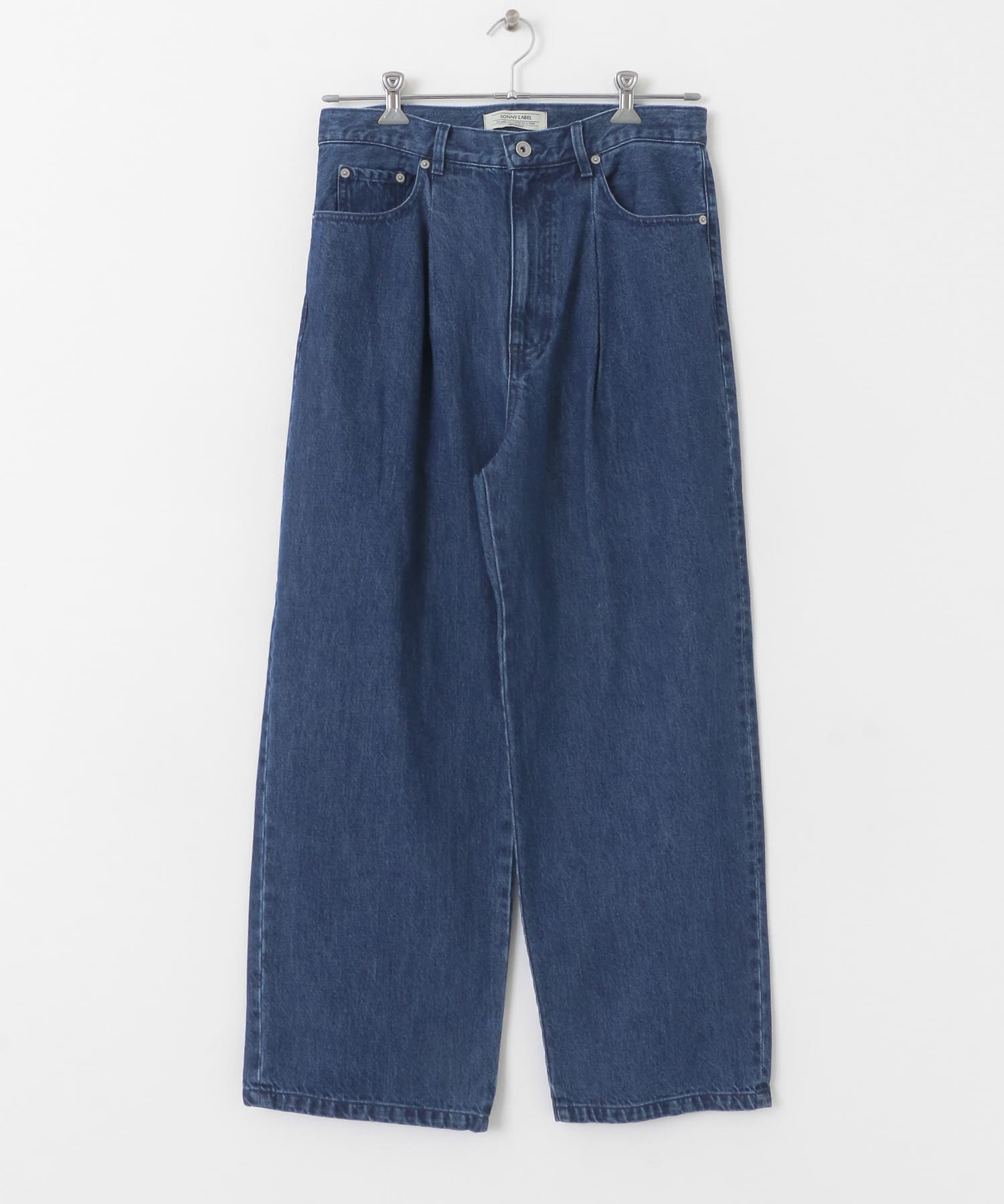 タックワイドデニムパンツ インディゴ M
